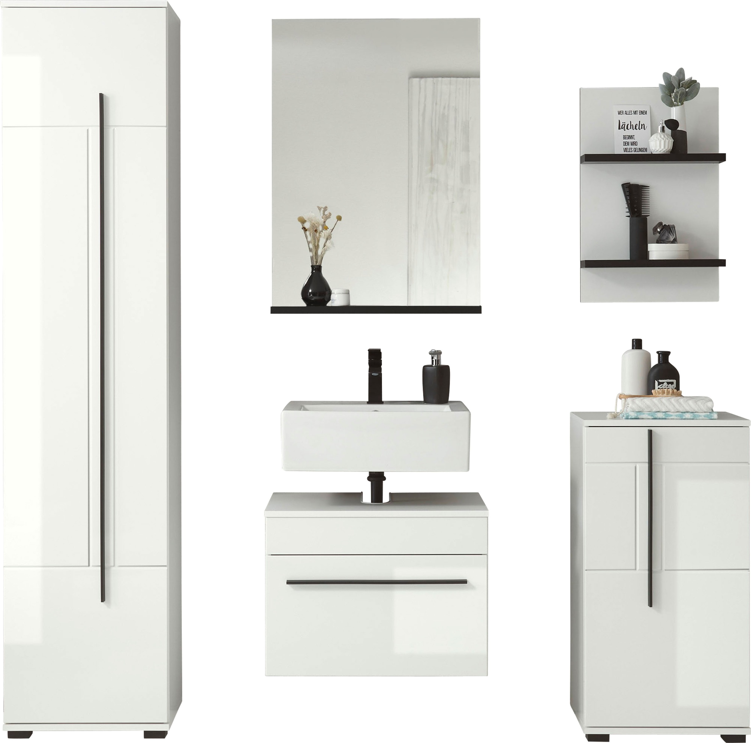 INOSIGN Badmöbel-Set "Cantara", (Set, 5 St.), Fronten in Hochglanz günstig online kaufen