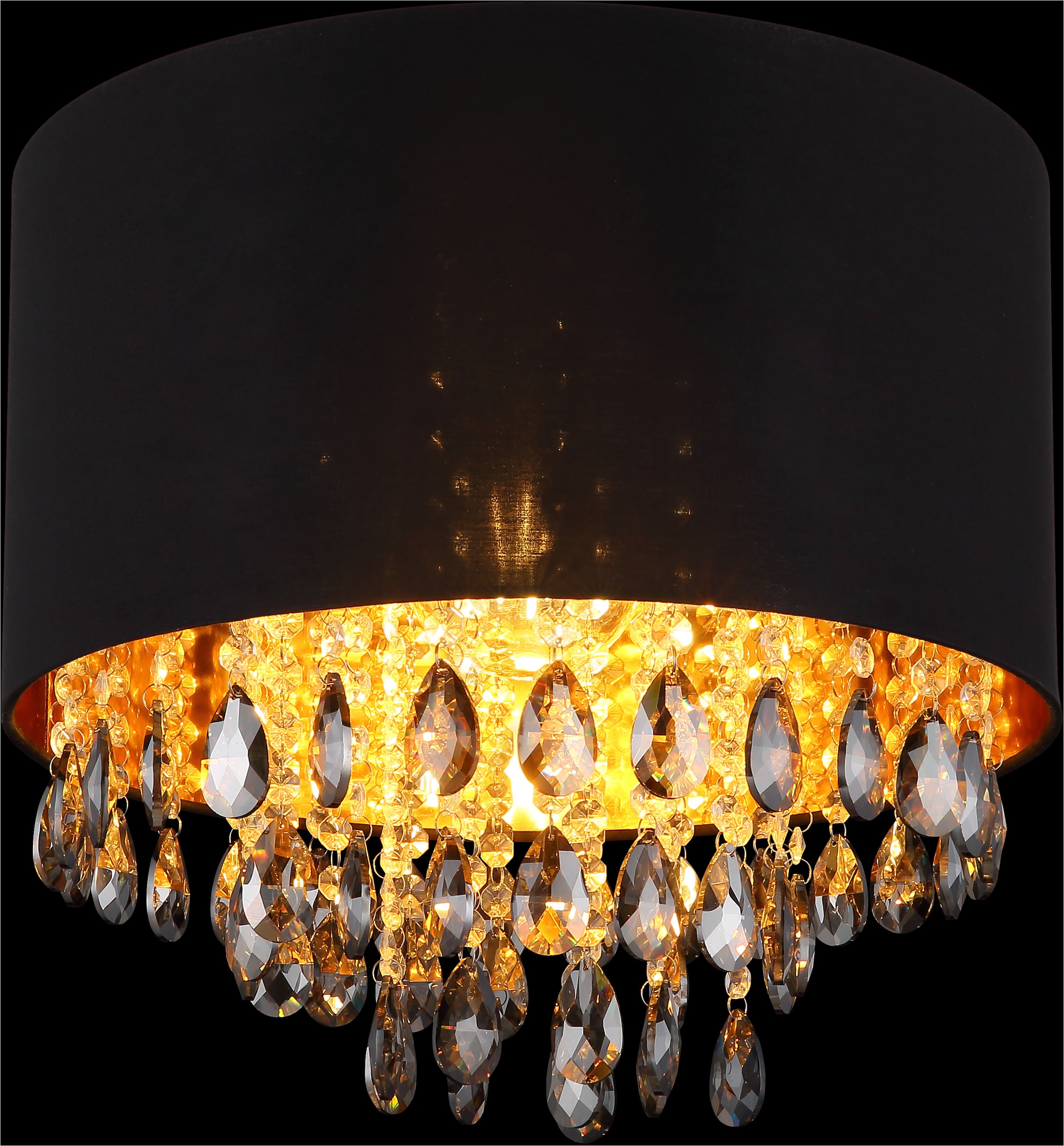 GLOBO LIGHTING Deckenleuchte »COLETTA«, Leuchtmittel E27 | ohne Leuchtmittel, Deckenlampe/goldfarben/Glaskristalle/rauchfarben/elegant