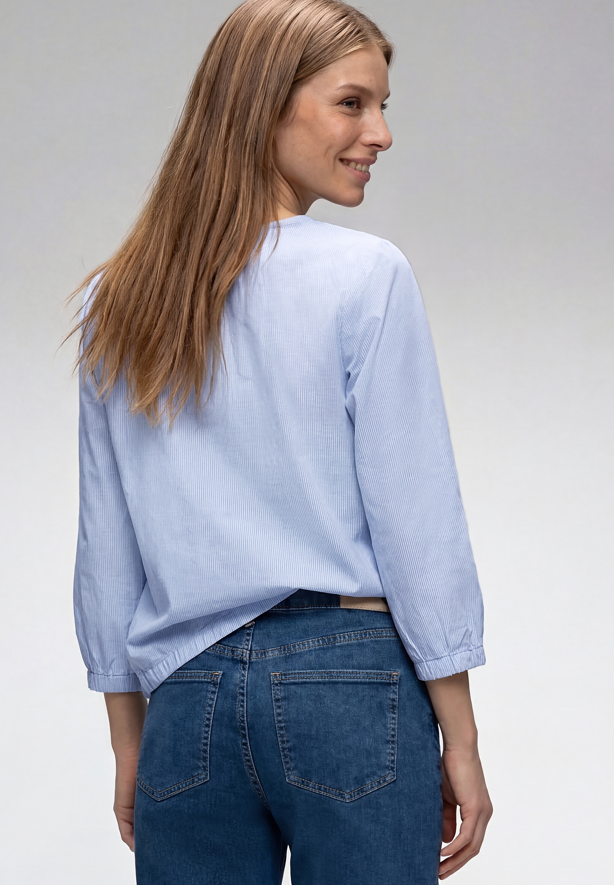STREET ONE Langarmbluse aus reiner Baumwolle