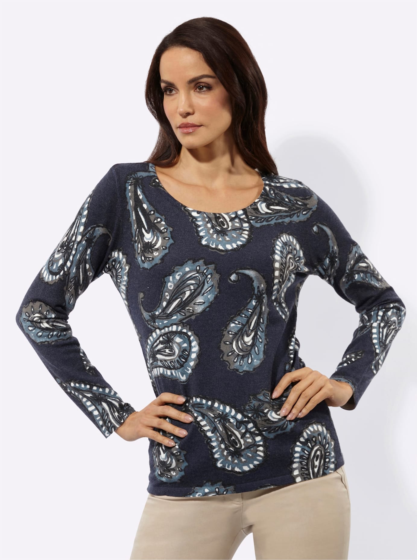 creation L Strickpullover "Druck-Pullover"