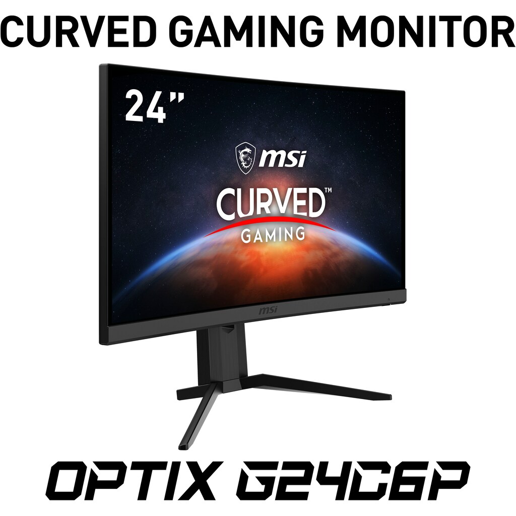 MSI Curved-Gaming-LED-Monitor »Optix G24C6P«, 60 cm/24 Zoll, 1920 x 1080 px, Full HD, 1 ms Reaktionszeit, 144 Hz