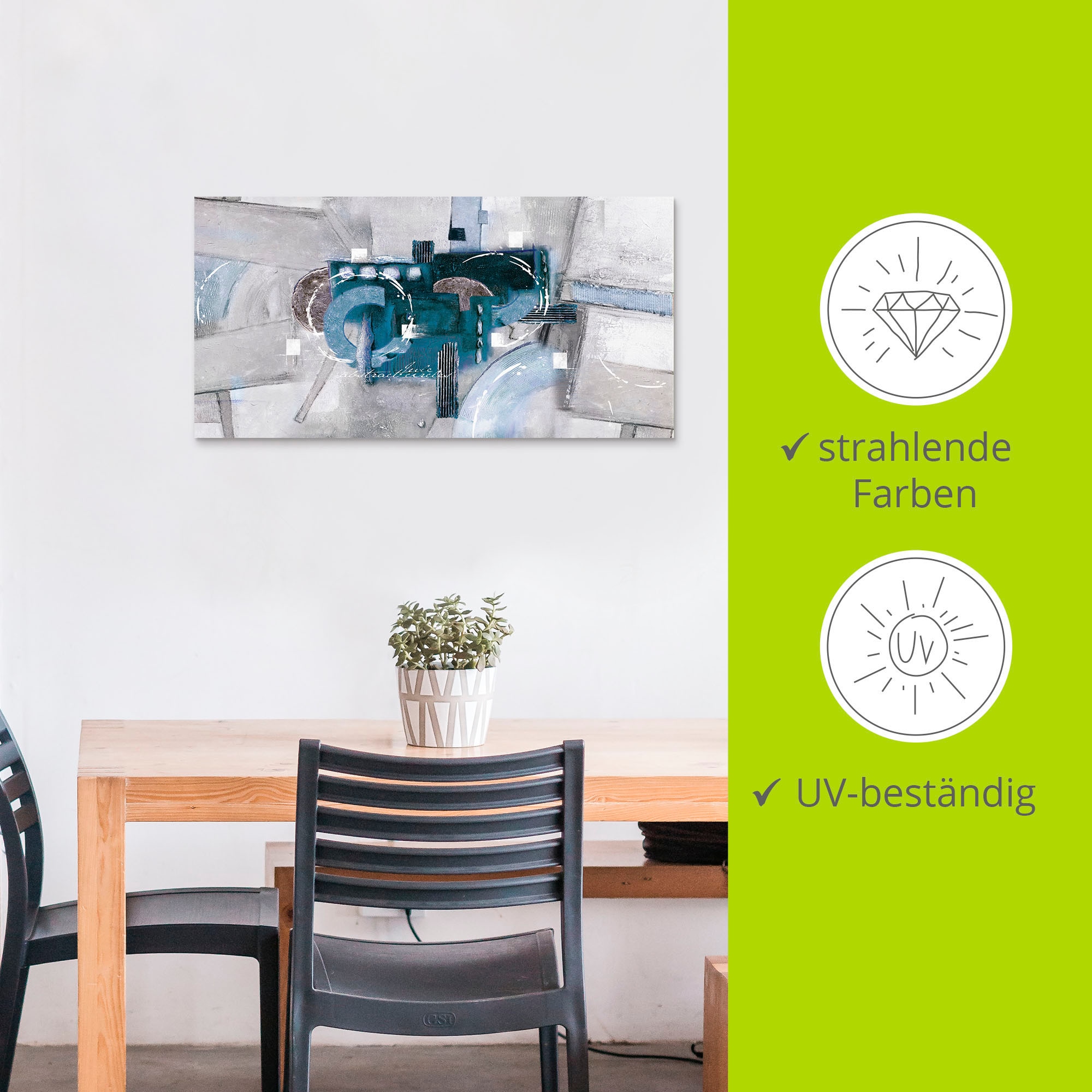 Artland Wandbild »Abstrakte blaue Kreise«, Gegenstandslos, (1 St.), als Alubild, Outdoorbild, Leinwandbild, Poster, Wandaufkleber
