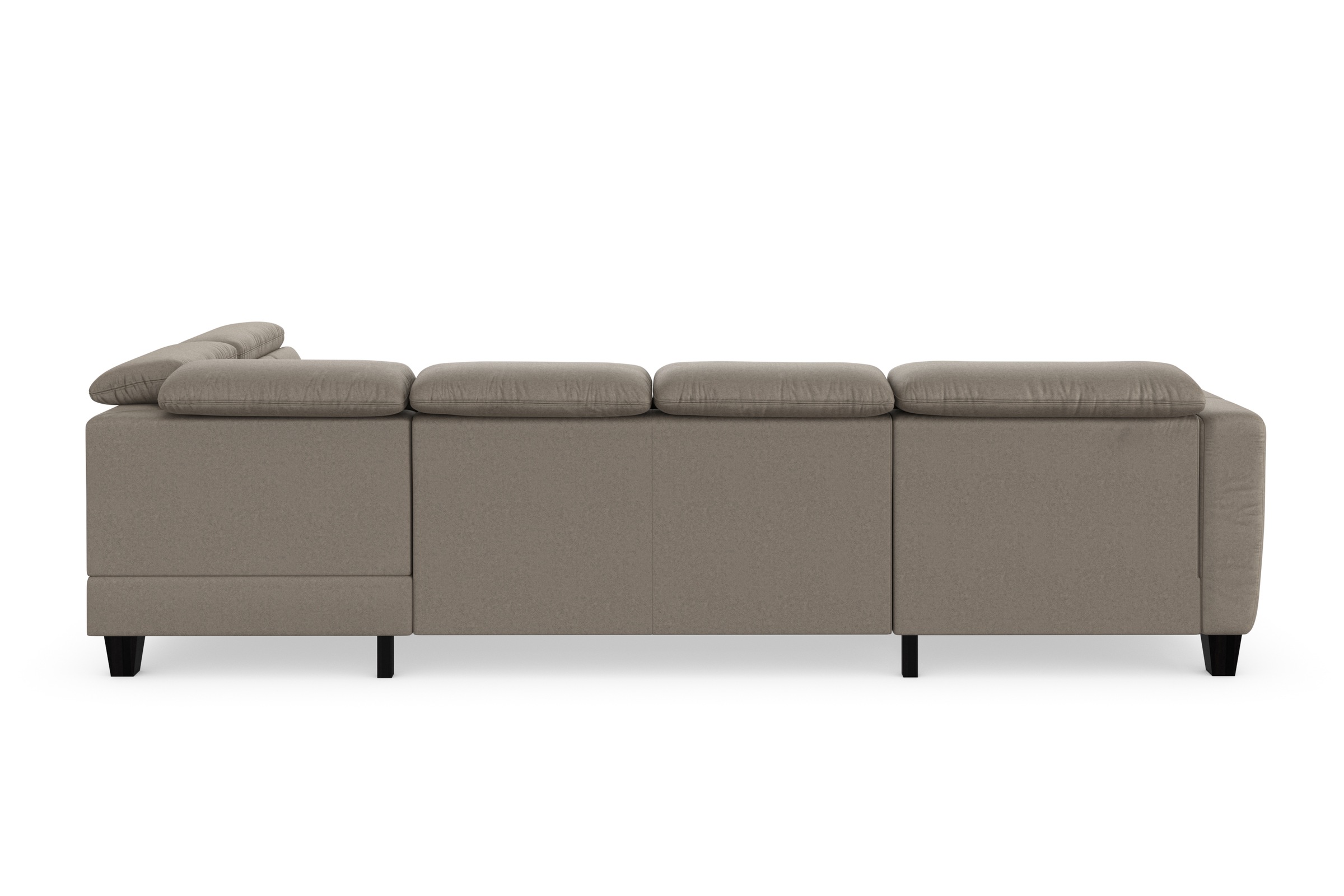 Wohnlandschaft SIT & MORE "Belluci U-Form", braun (savannah), B:321cm H:85cm T:195cm, Sofas, Wohnlandschaft, Kopfteilverstellung und Federkern, wahlweise mit Bettfunktion 9