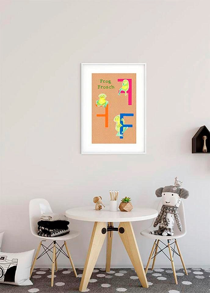 Komar Poster »ABC Animal F«, Buchstaben, (1 St.), Kinderzimmer, Schlafzimmer,  Wohnzimmer | BAUR