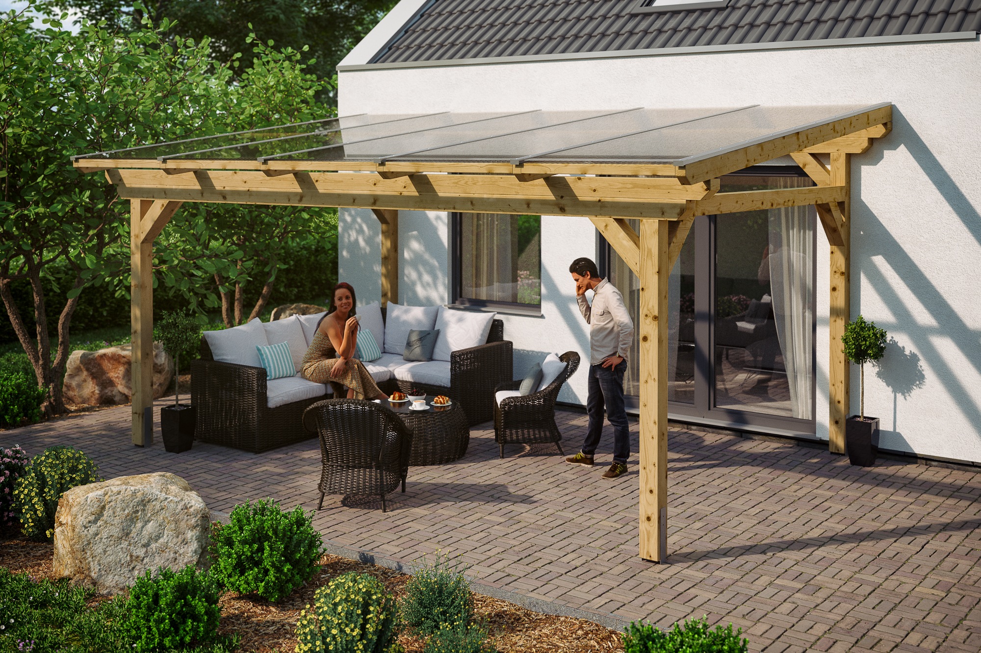Skanholz Terrassendach »Sanremo«, Leimholz
