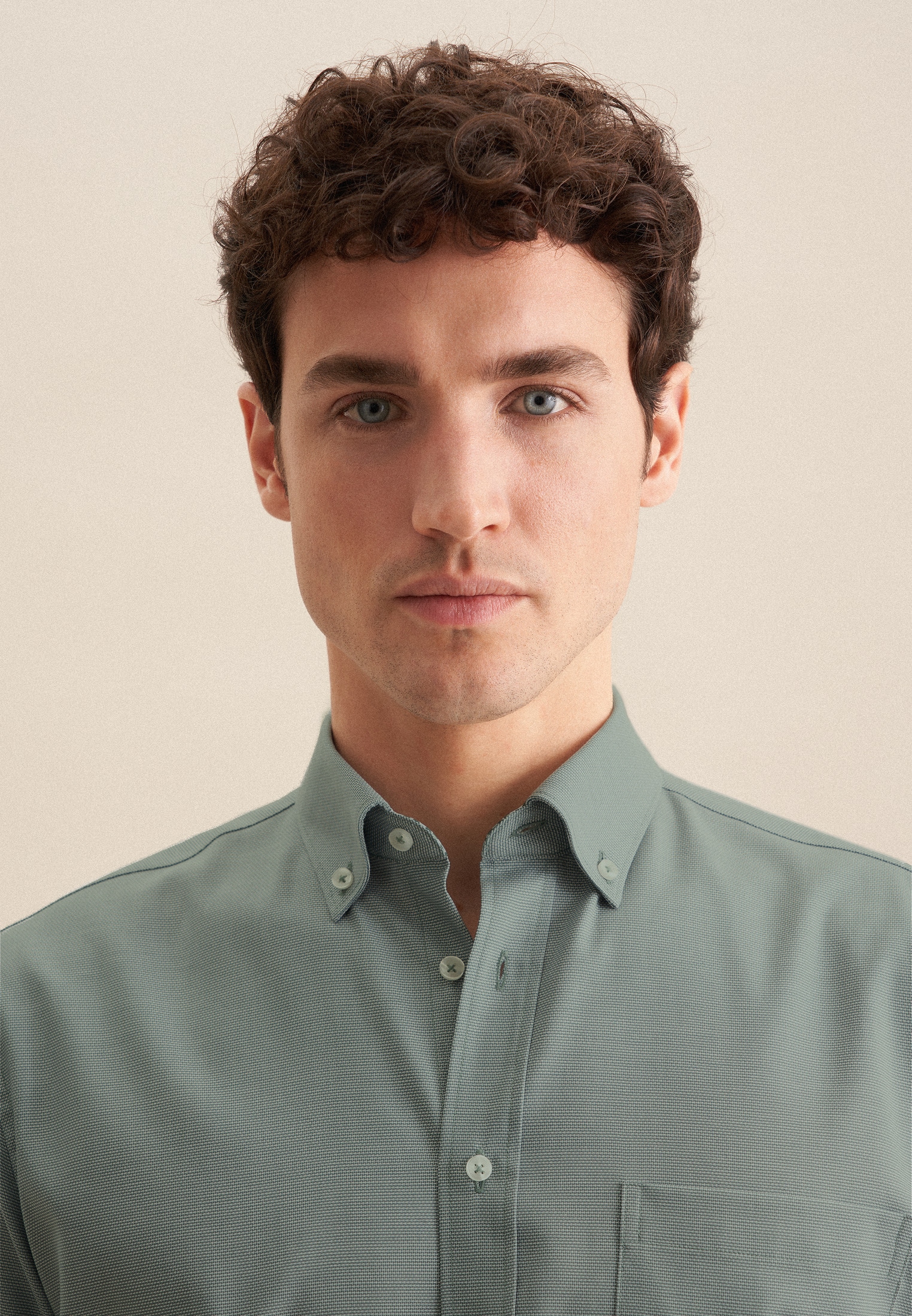 seidensticker Businesshemd »Regular«, Regular Kurzarm Button-Down-Kragen Struktur