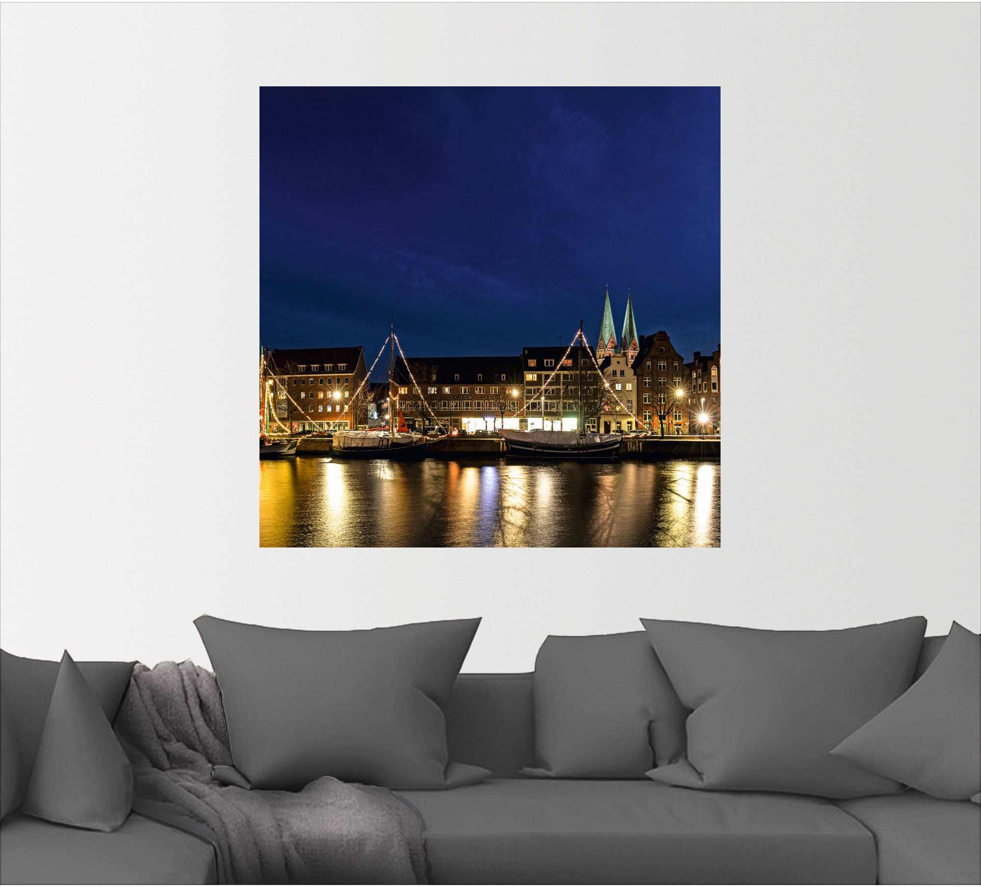 Artland Wandbild »Skyline Lübeck«, Lübeck, (1 St.), als Alubild, Leinwandbild, Wandaufkleber oder Poster in versch. Größen