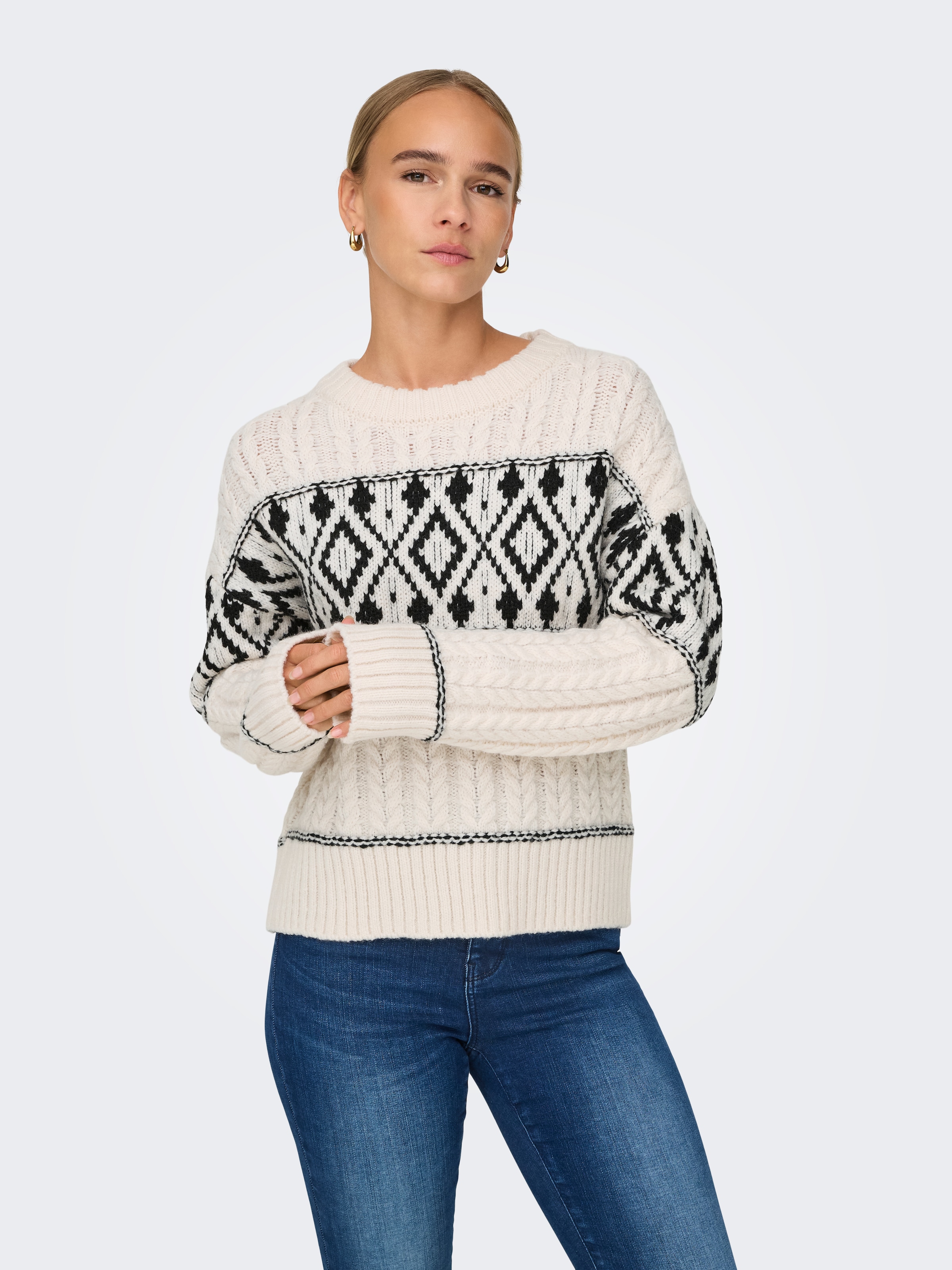 ONLY Strickpullover "ONLMARENT L/S PULLOVER KNT NOOS", mit Strickmuster günstig online kaufen