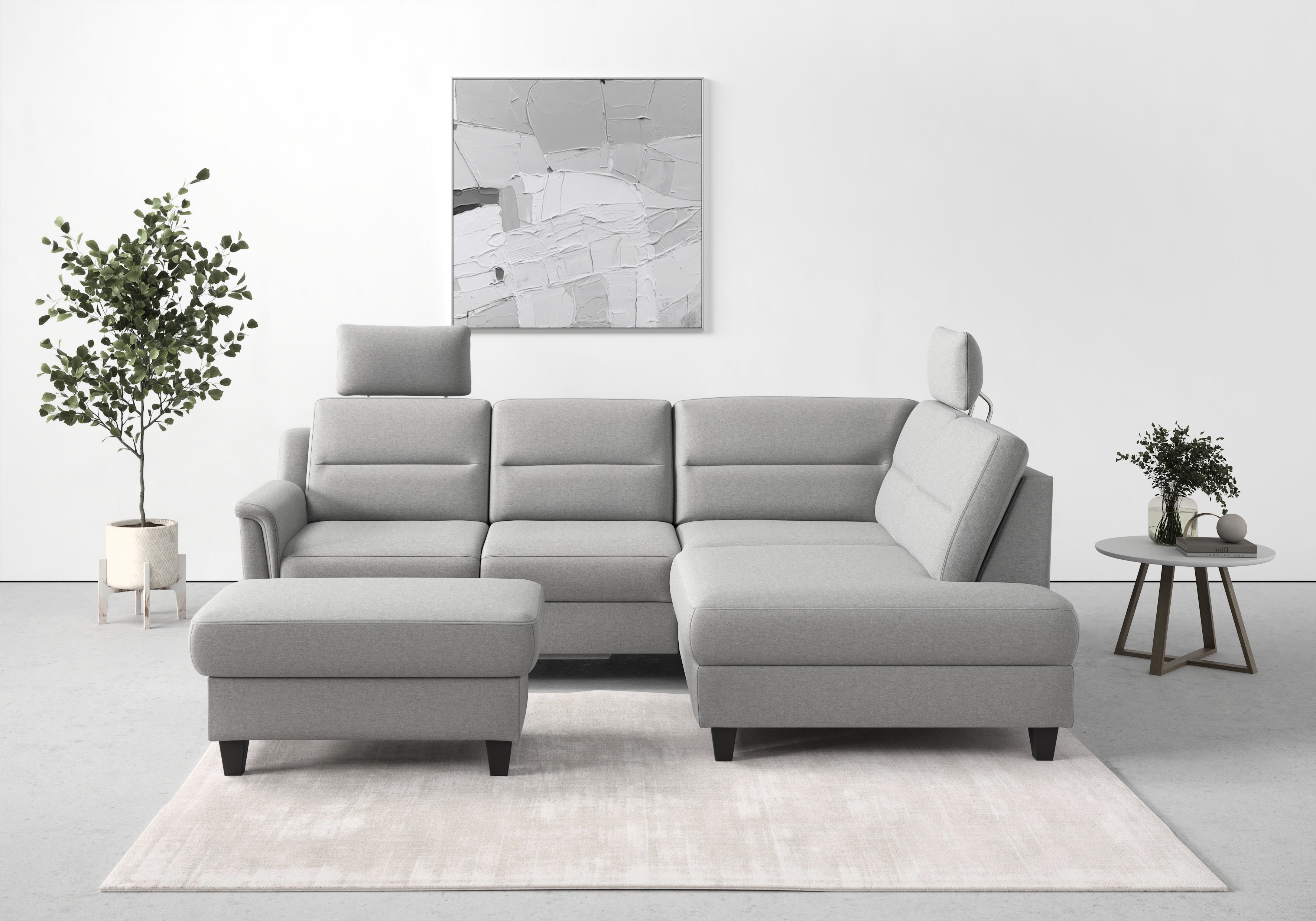 sit&more Ecksofa "Farö L-Form" inklusive Federkern, wahlweise mit Schlaffunktion und Bettkasten