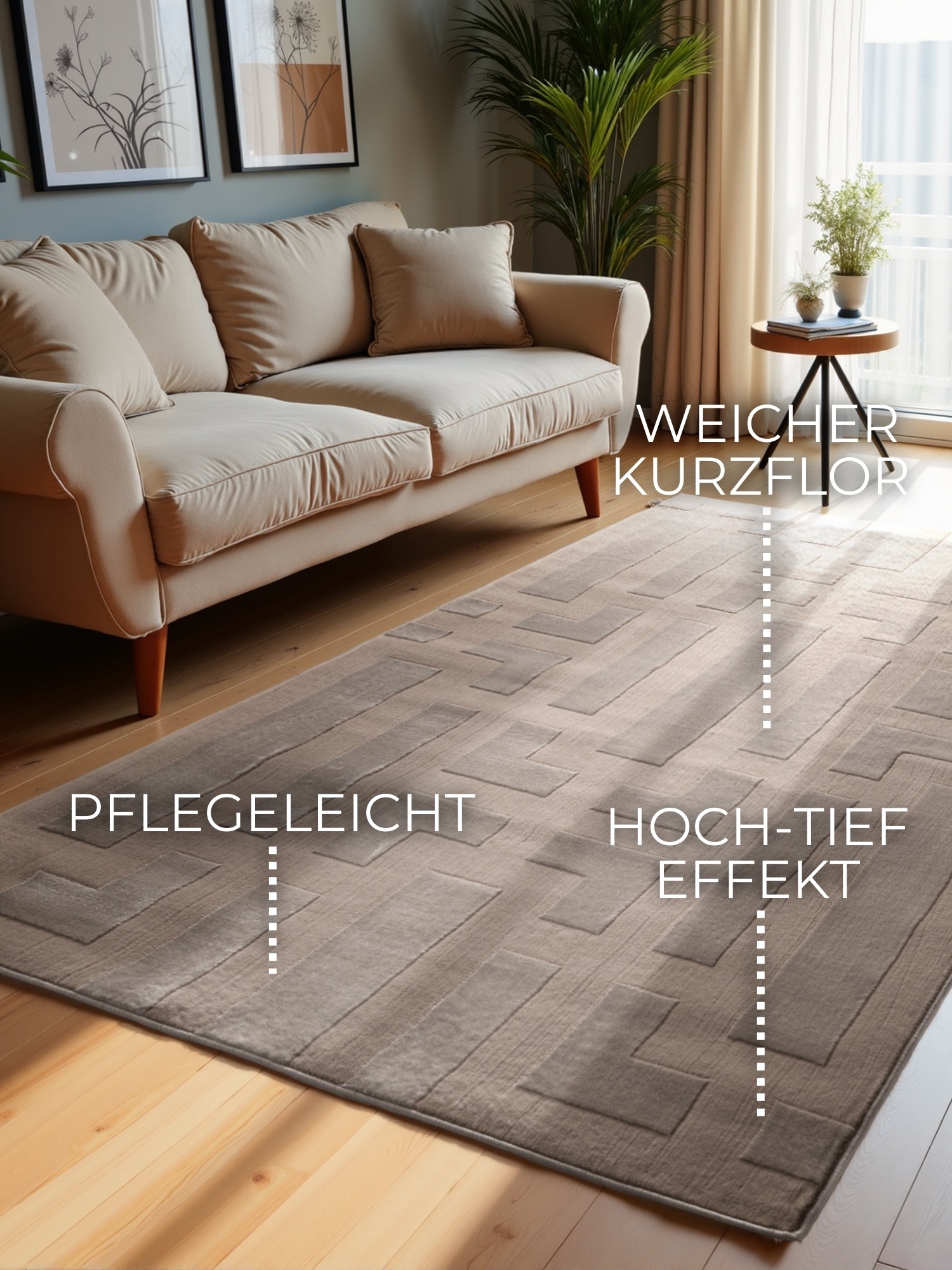 Thumbnail - ELLE DECORATION Designteppich "Onyx", rechteckig, 9 mm Höhe, Wohnzimmer, Schlafzimmer, Läufer, Hoch-Tief Effekt, Flur, G...