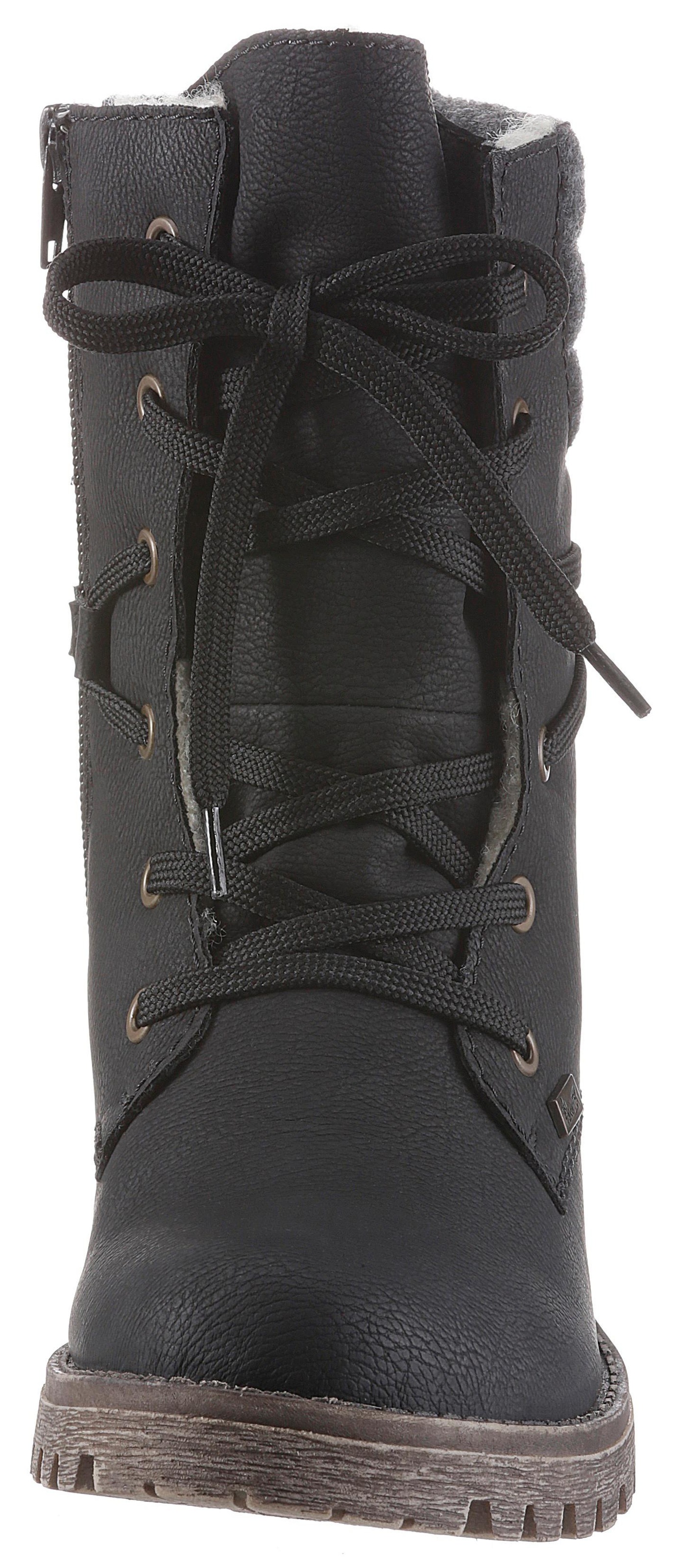 Winterboots RIEKER, Damen, Gr. 38, grau (schwarz, anthrazit), Filz, Nubuklederimitat, Schuhe Winterboots, Outdoorboots, Winterstiefelette, Profilsohle, mit TEX-Membran 3