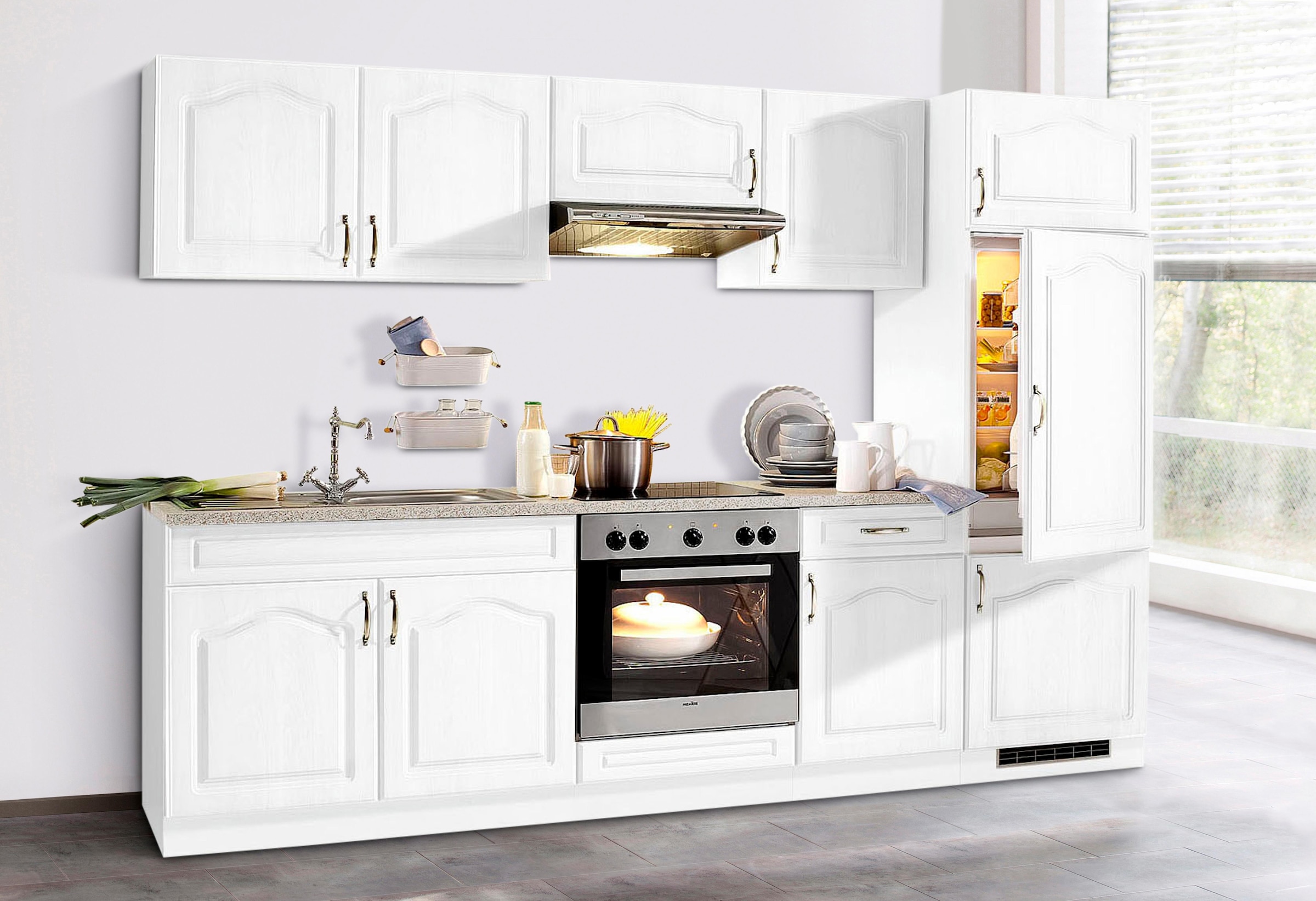 wiho Küchen Küchenzeile »Linz«, mit E-Geräten, Breite 280 cm kaufen | BAUR