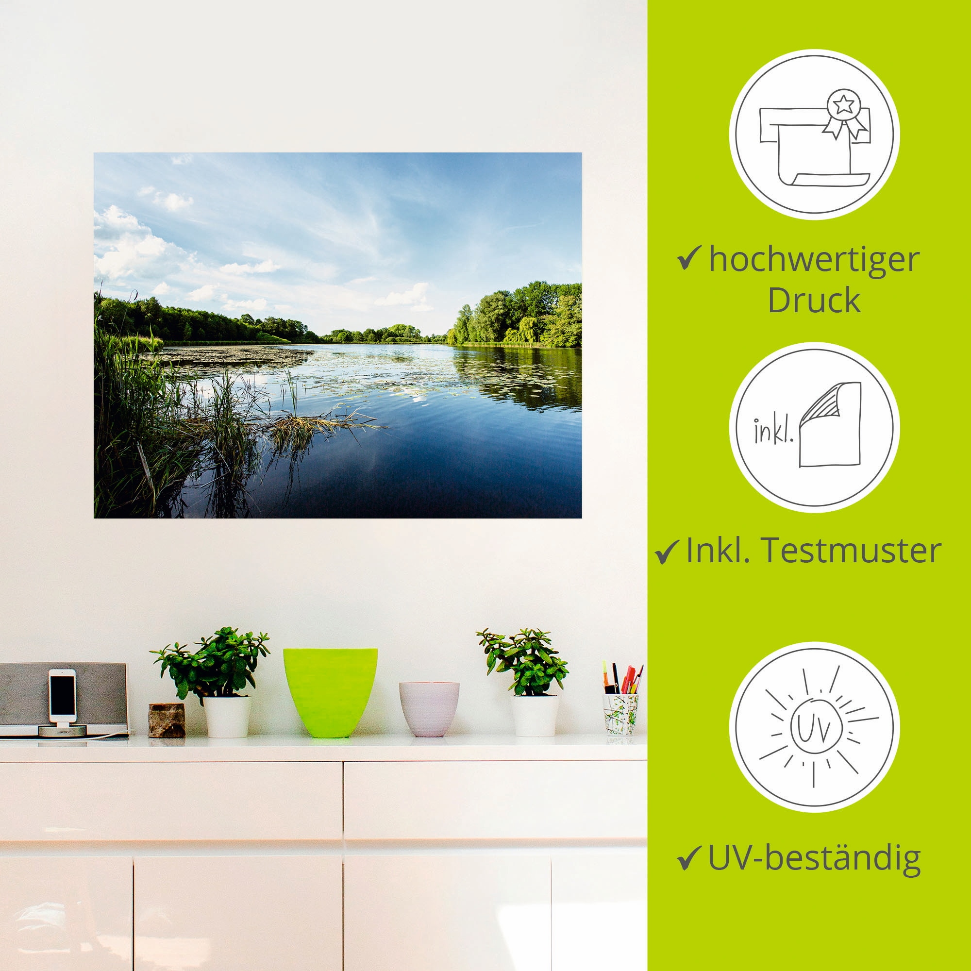 Artland Wandbild »Idylle pur«, Gewässer, (1 St.), als Leinwandbild, Poster, Wandaufkleber in verschied. Größen