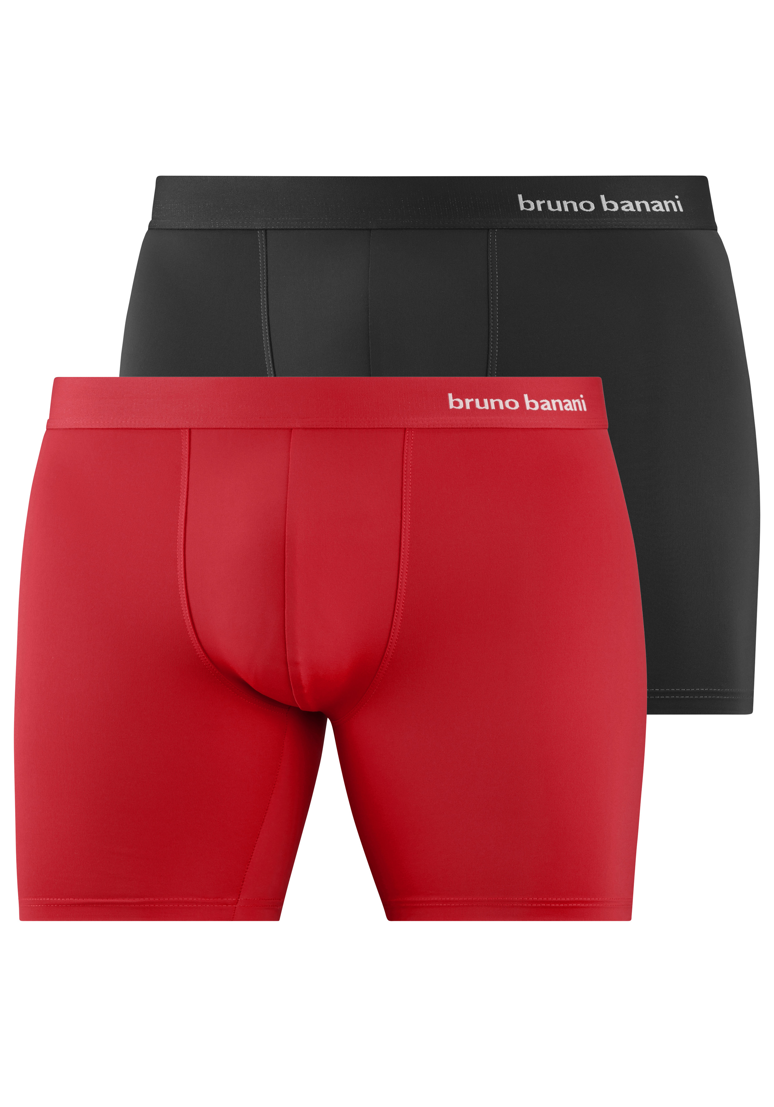 Bruno Banani Boxer "Boxershorts" Packung, 2 Stk. schnelltrocknende Microfaser, aus Polyamid und Elasthan