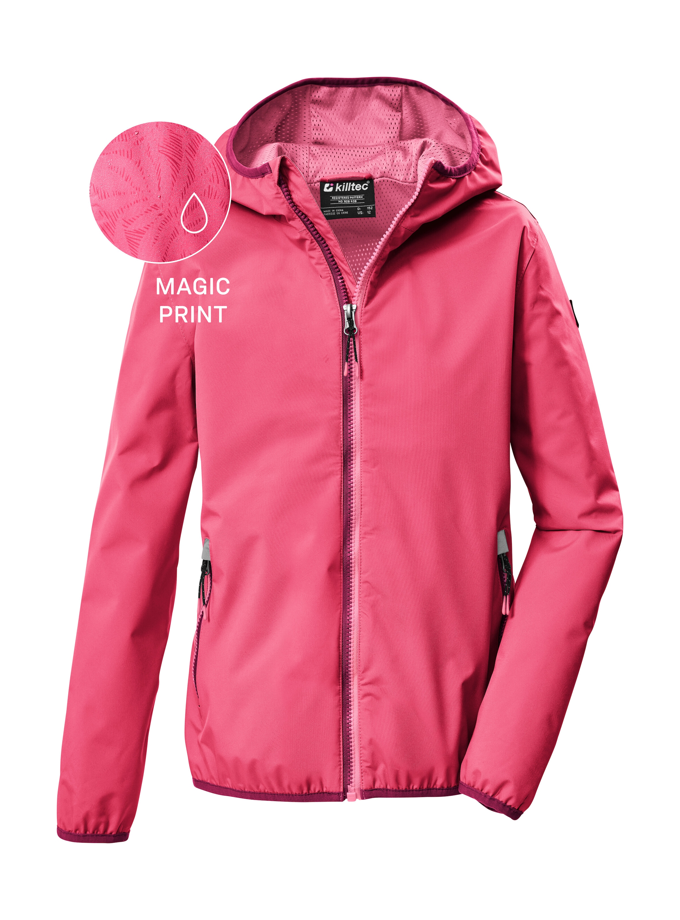 Killtec Funktionsjacke »KOS 156 GRLS JCKT« Wind- und wasserdichte Mädchenjacke mit Magic Print