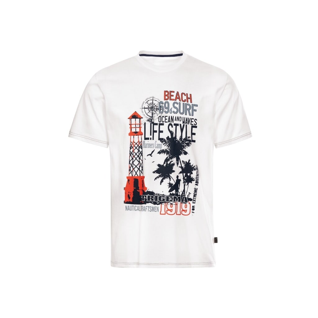 Trigema T-Shirt »TRIGEMA T-Shirt mit maritimem Printmotiv«, (1 tlg.)