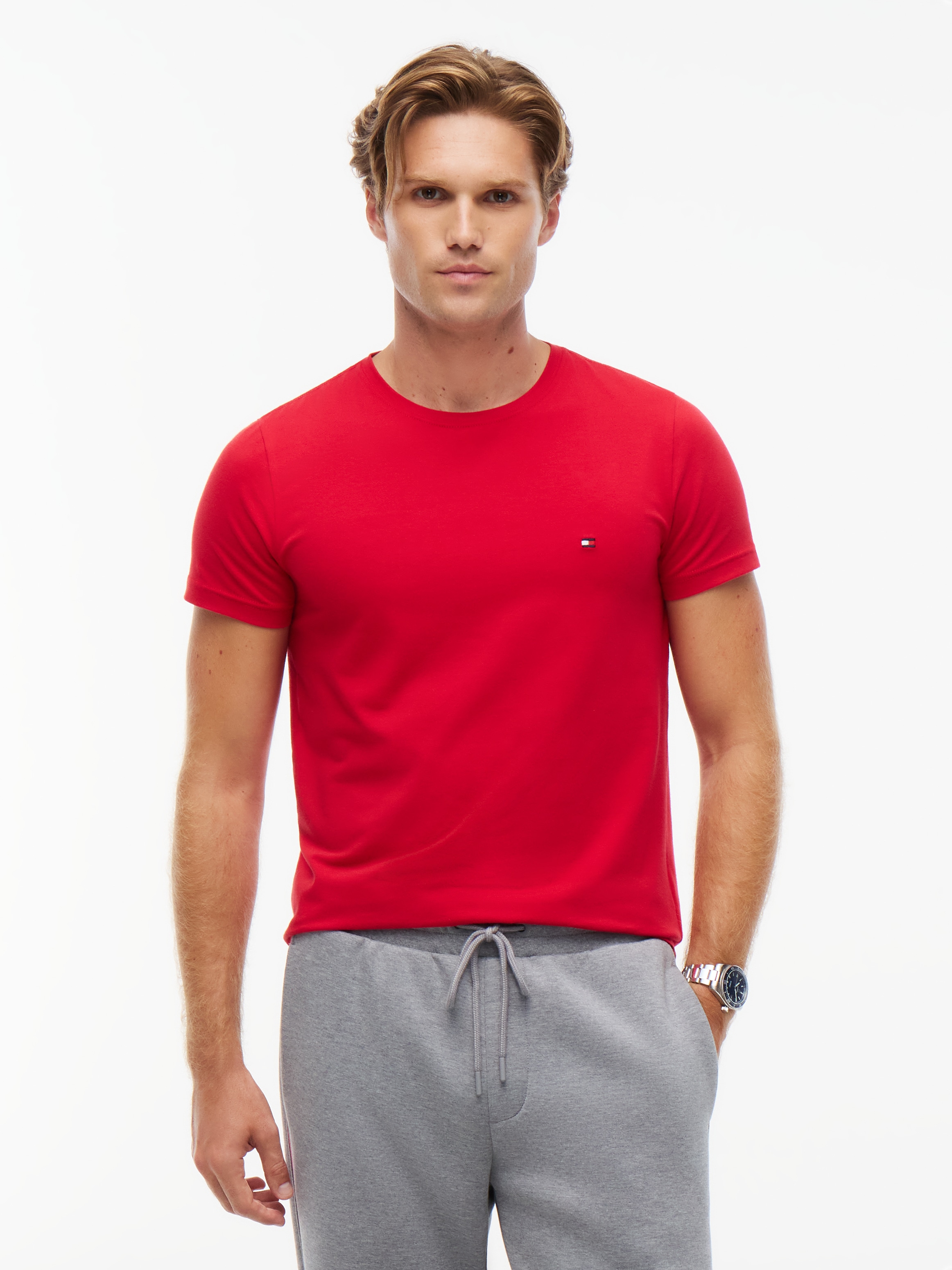 Tommy Hilfiger T-Shirt "STRETCH SLIM FIT TEE" mit Rundhalsausschnitt