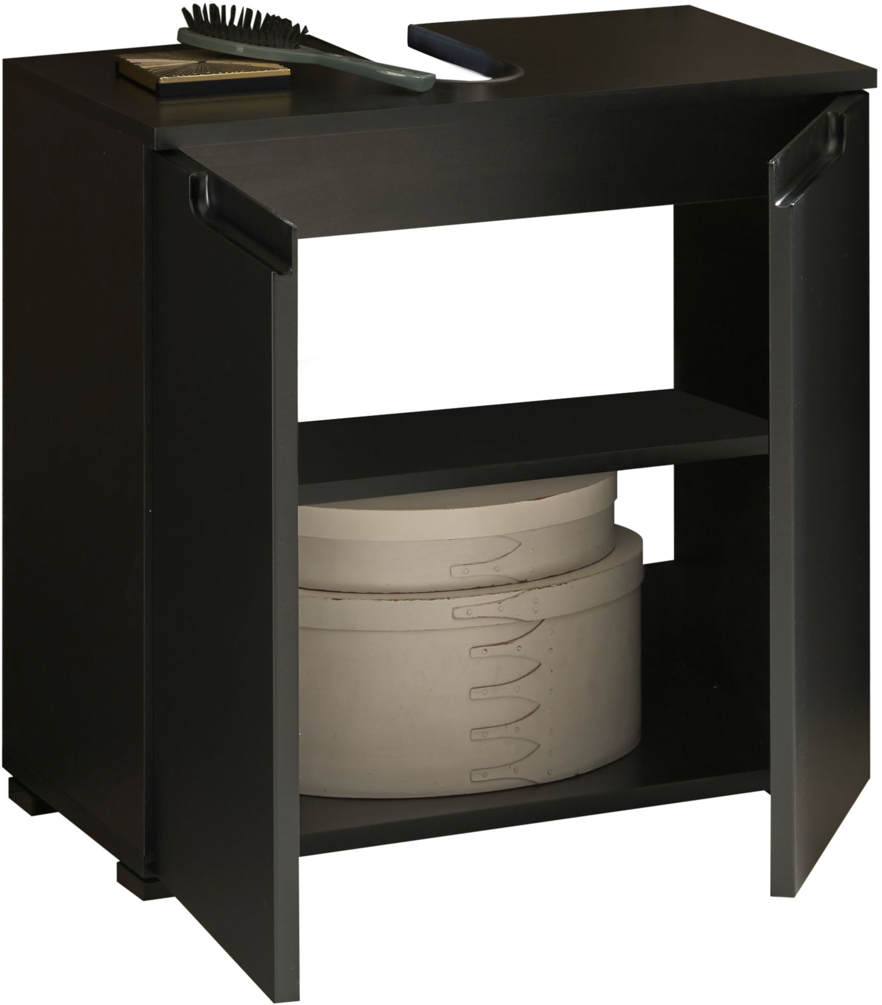 BASIC by Balculina Waschbeckenunterschrank »Spice, Badezimmerschrank BxTxH 60x57x32 cm«, (1 St.), Breite 60 cm, Griffmulden