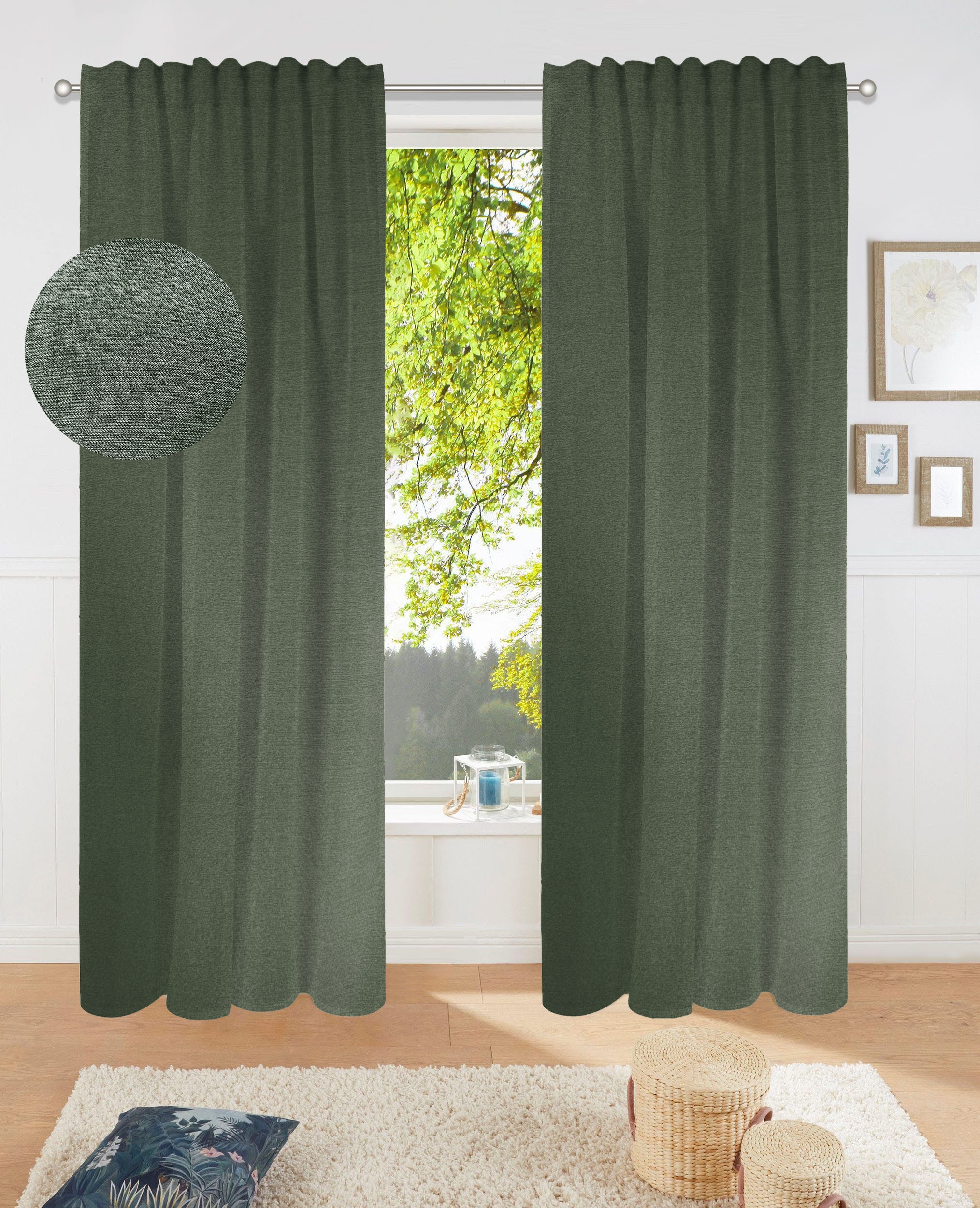 OTTO home Verdunkelungsvorhang "Fleuriss" Multifunktionsband 1 Stk. tlg. Wohnzimmer,Schlafzimmer,Arbeitszimmer, Gewicht 280 g/m², beliebt