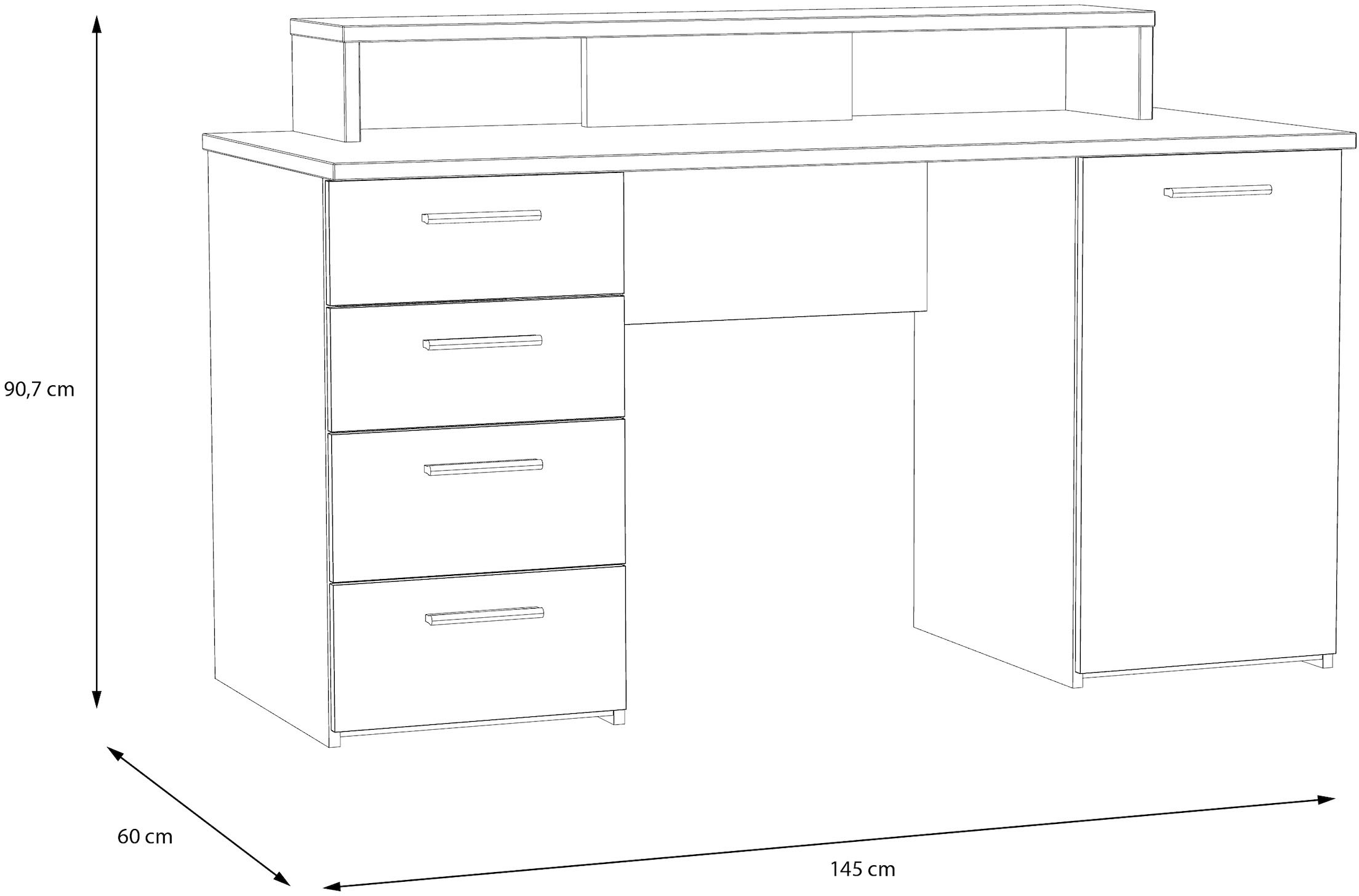 FORTE Schreibtisch »NET160«, viel Stauraum, Tischplatte bis 50 kg belastbar