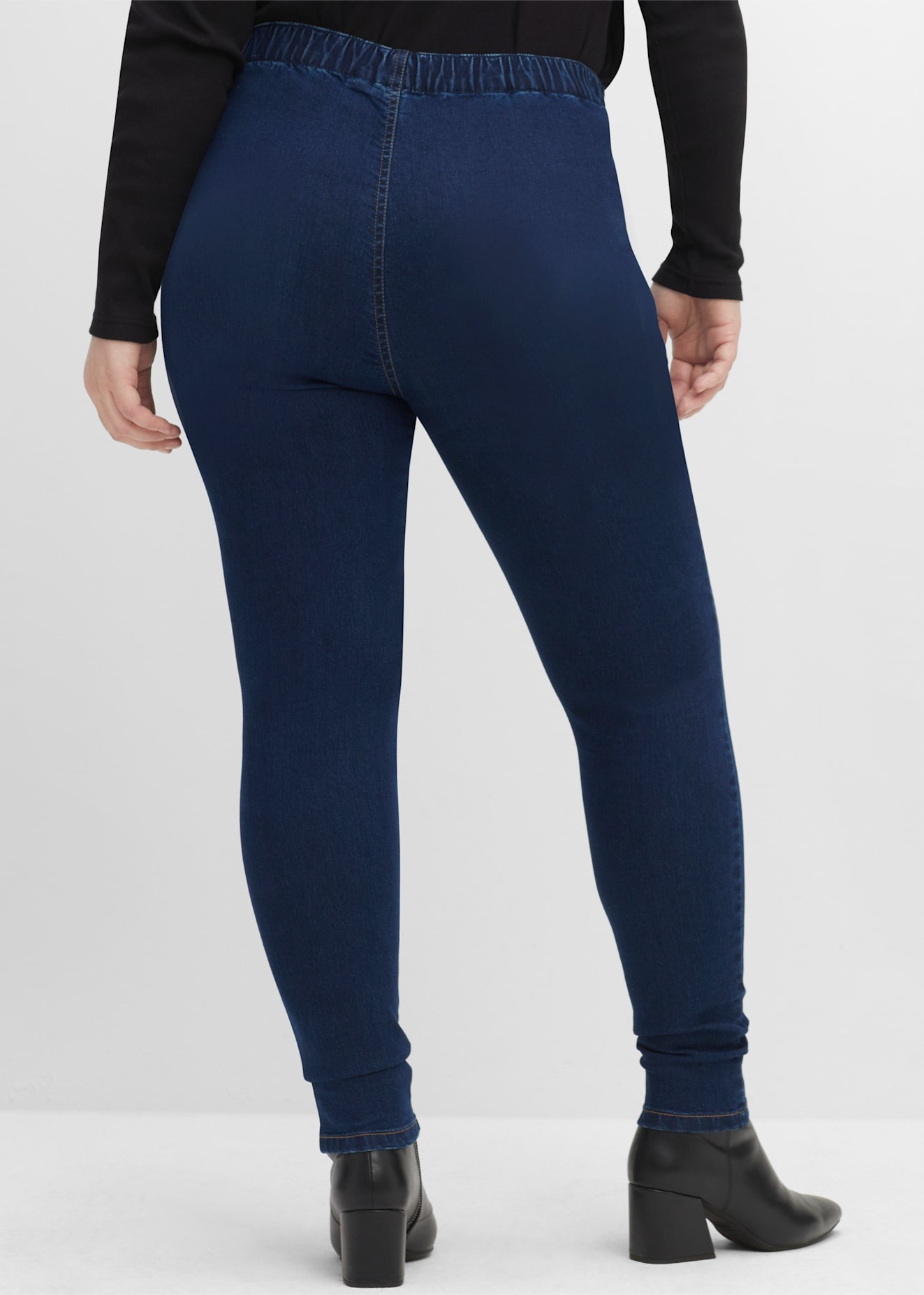 Jeansleggings SHEEGO, Damen, Gr. 54, Normalgrößen, blau (dunkelblau denim), 81% Baumwolle, 17% Polyester, 2% Elasthan, unifarben, lang, Jeans 2