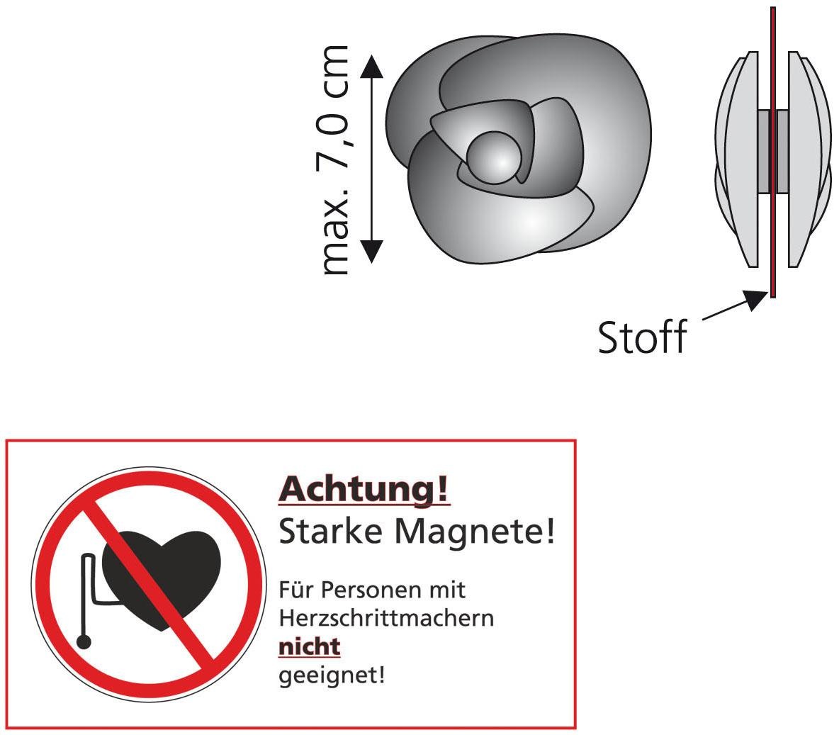 Liedeco Dekomagnet »Rose«, (Packung, 2 auf für | Flächen BAUR Rechnung metallische St.)