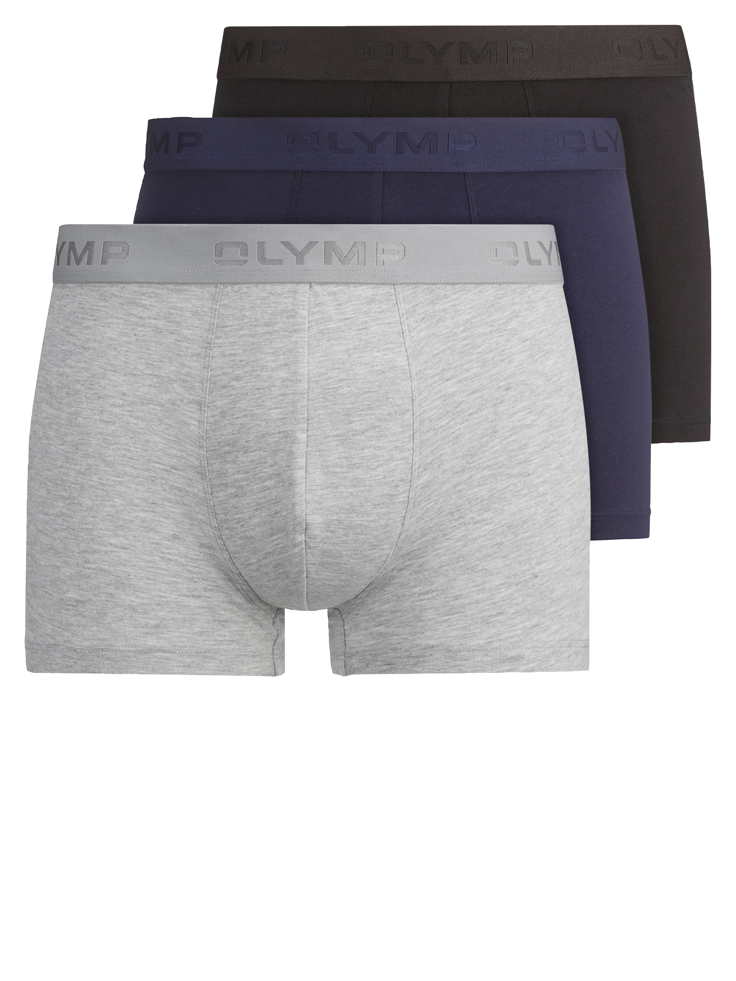 OLYMP Boxershorts Packung, 3er, 3 Stk. mit bedrucktem Markenlogo am Bund günstig online kaufen