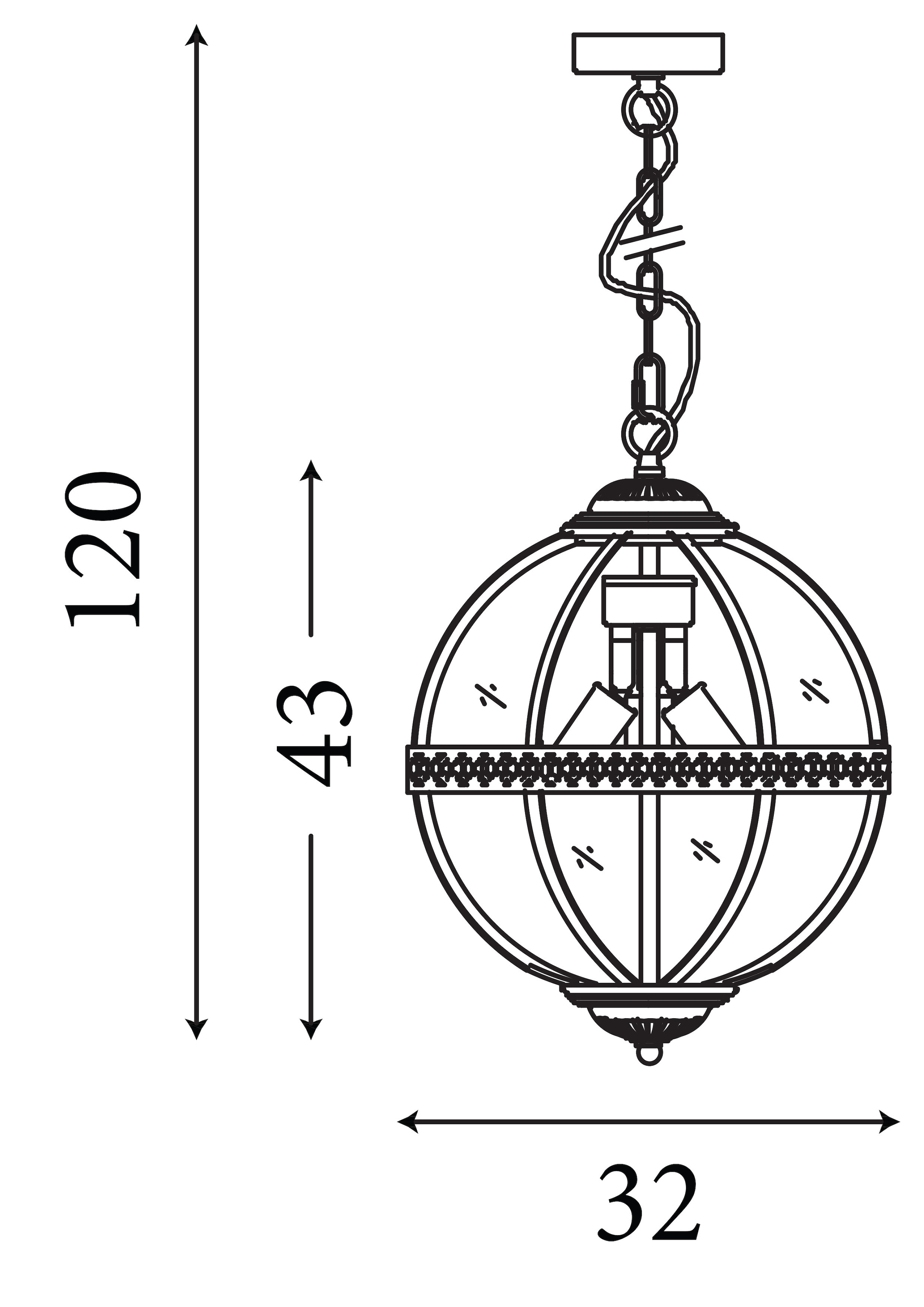 Searchlight Pendelleuchte »Coronet 3Lt Pendelleuchte - Antikes Messing und Glas« E14 1 Stk.
