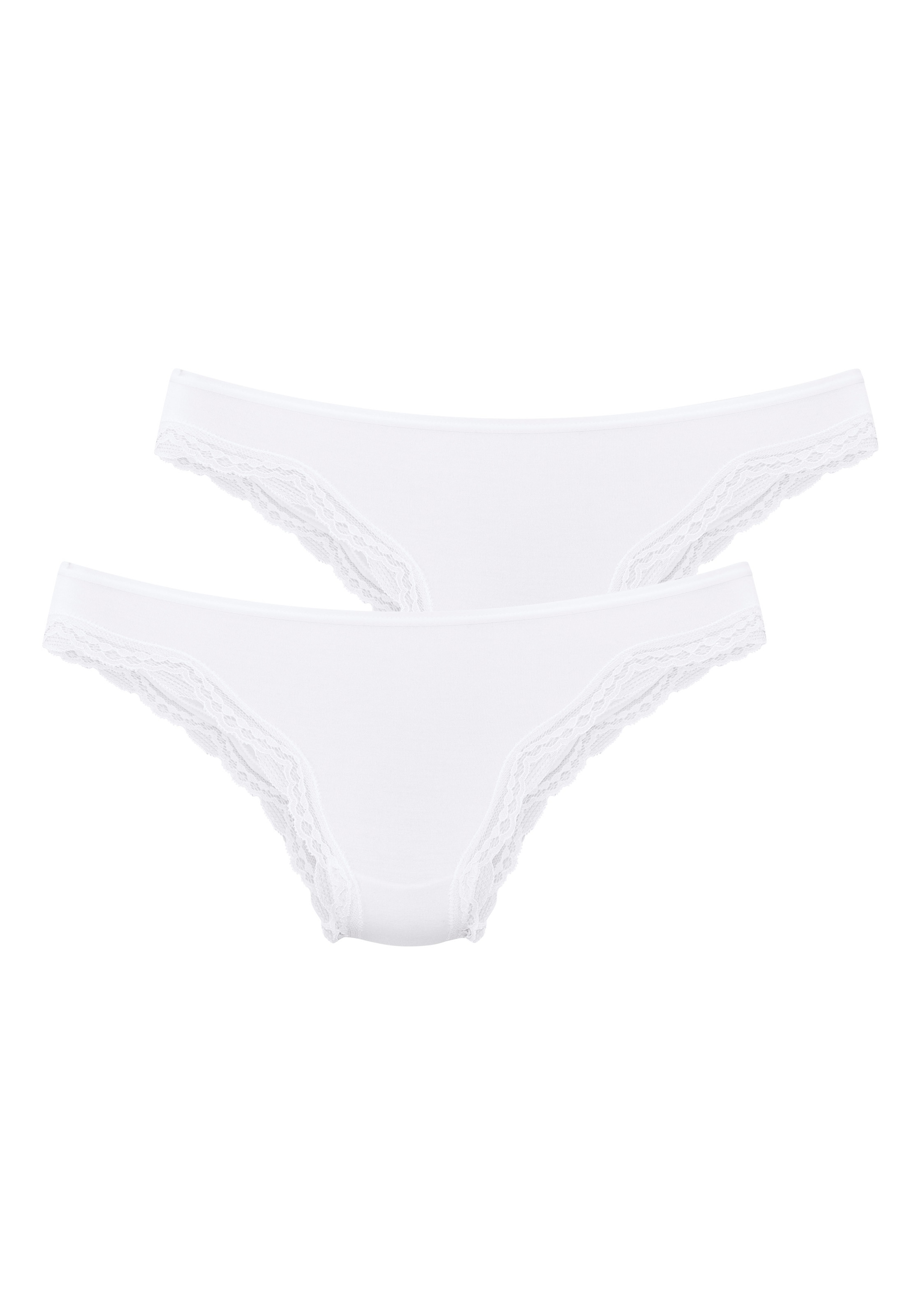 LASCANA Brasilslip 2er-Pack, aus hochwertiger Modal-Qualität mit Spitze
