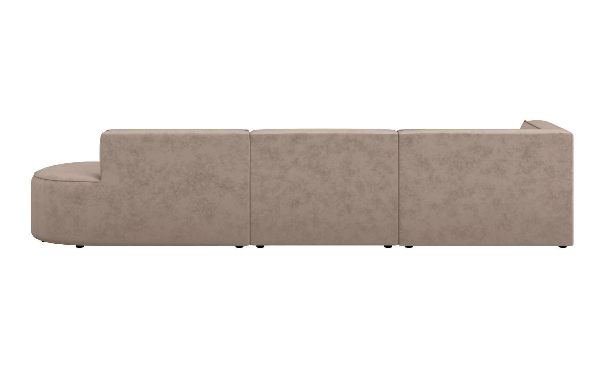 andas Ecksofa »EIVIND Designer Sofa mit Ottomane rechts/links, B/T/H: 343/159/72 cm«, L-Form mit Wellenunterfederung, auch in Feincord und Bouclé