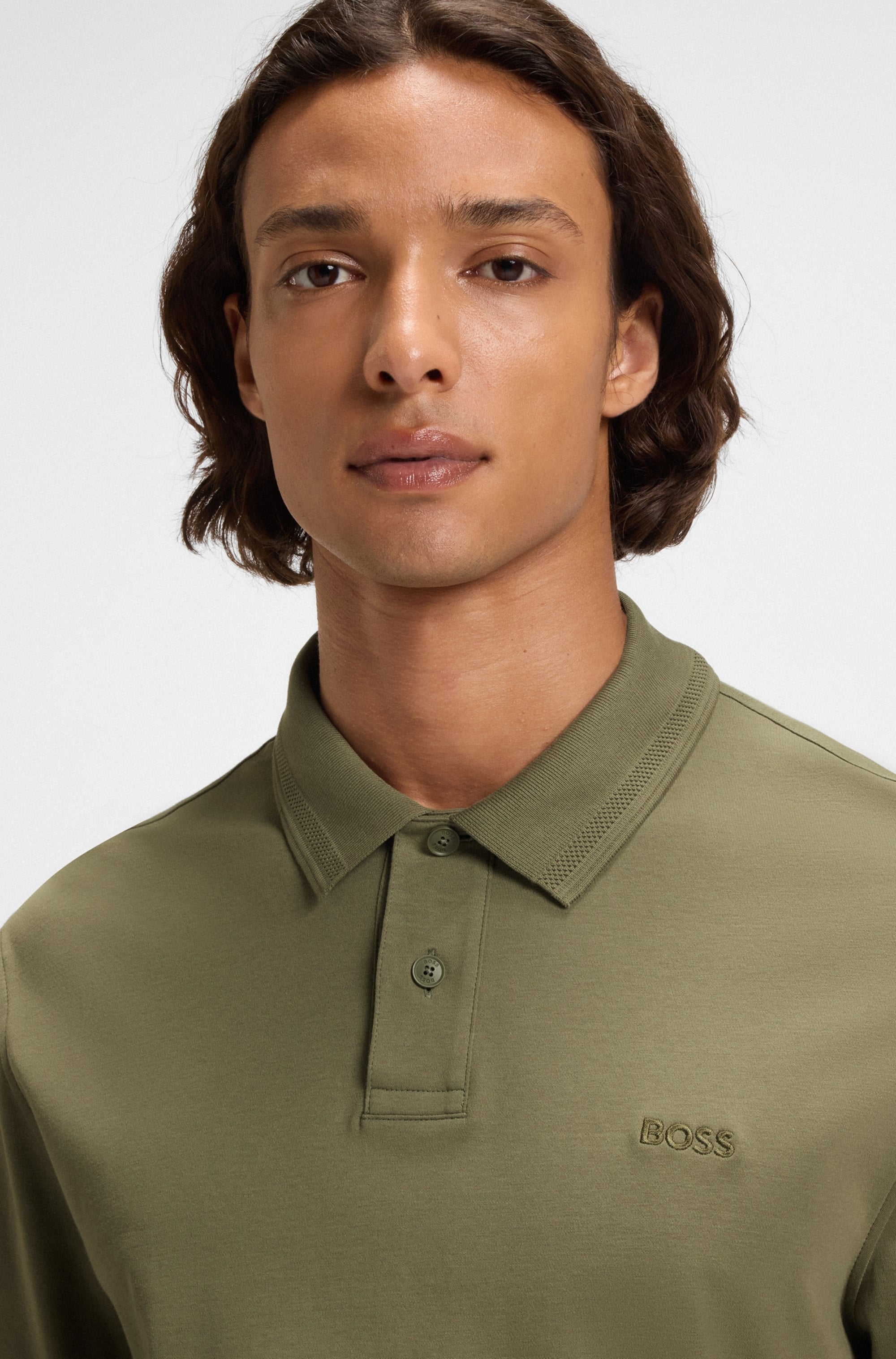 BOSS ORANGE Poloshirt »Pe_interlock_long«, mit Polokragen
