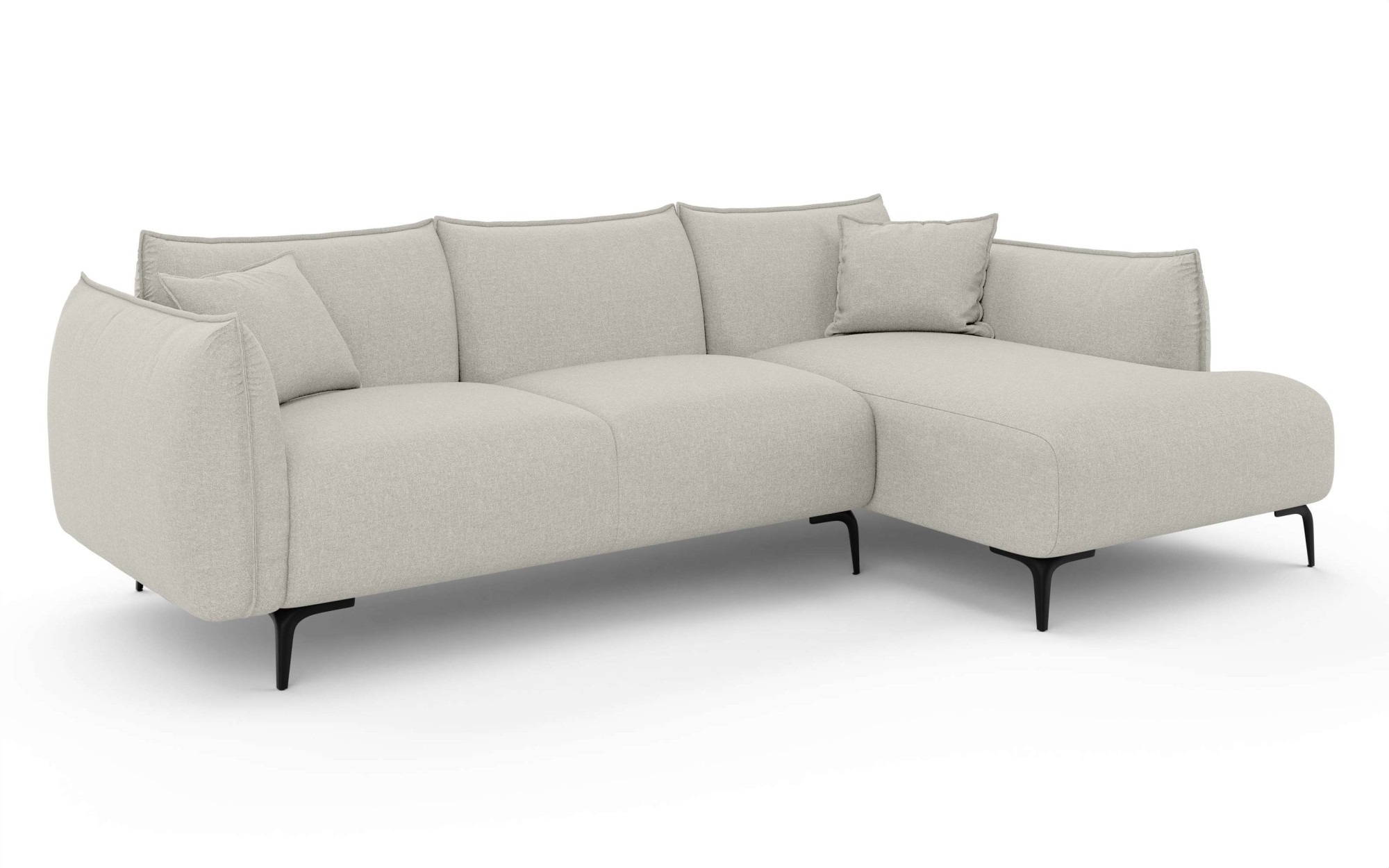 LeGer Home by Lena Gercke Ecksofa »Adelita mit Ottomane links oder rechts bestellbar, B/H/T 270/97/168«, L-Form mit Wellenunterfederung, enthält 2 Zierkissen