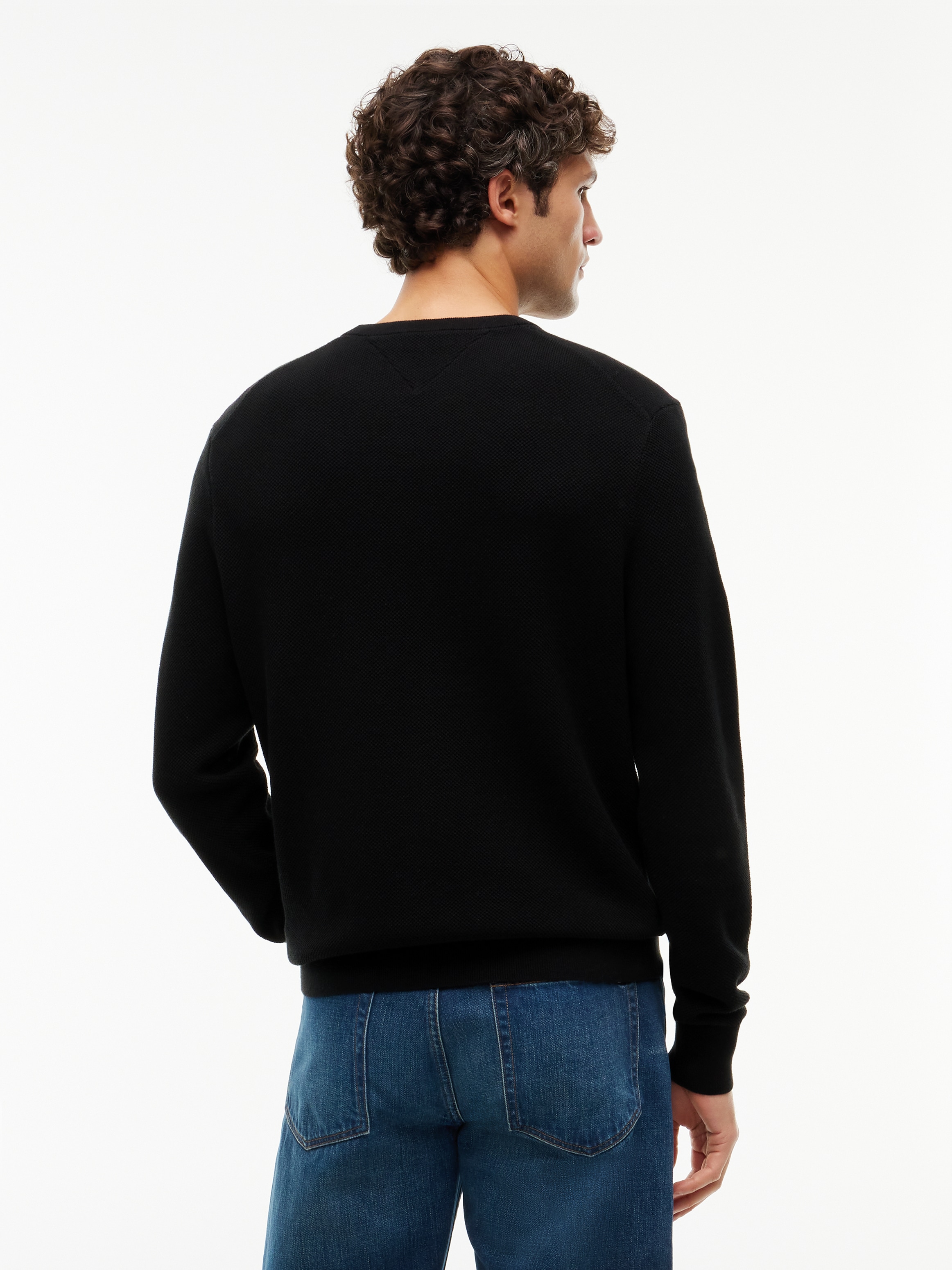 Tommy Hilfiger Rundhalspullover »ESSENTIAL STRUCTURE CREW NECK mit Struktur und Label« unifarben, casual, regular fit, Baumwolle, Rundhals