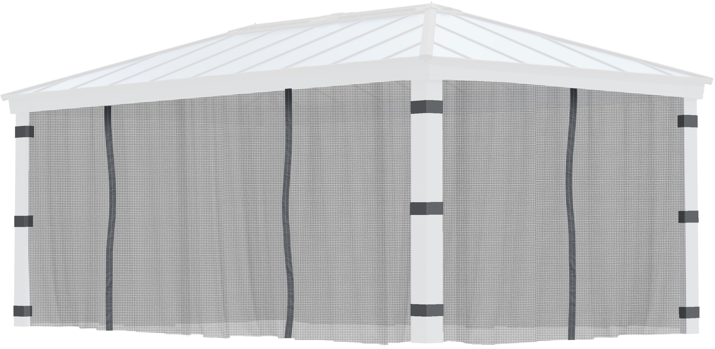 Palram - Canopia Pavillonseitenteil »Dallas Garden Gazebo Netting Set«, mit Reißverschluß und Clips