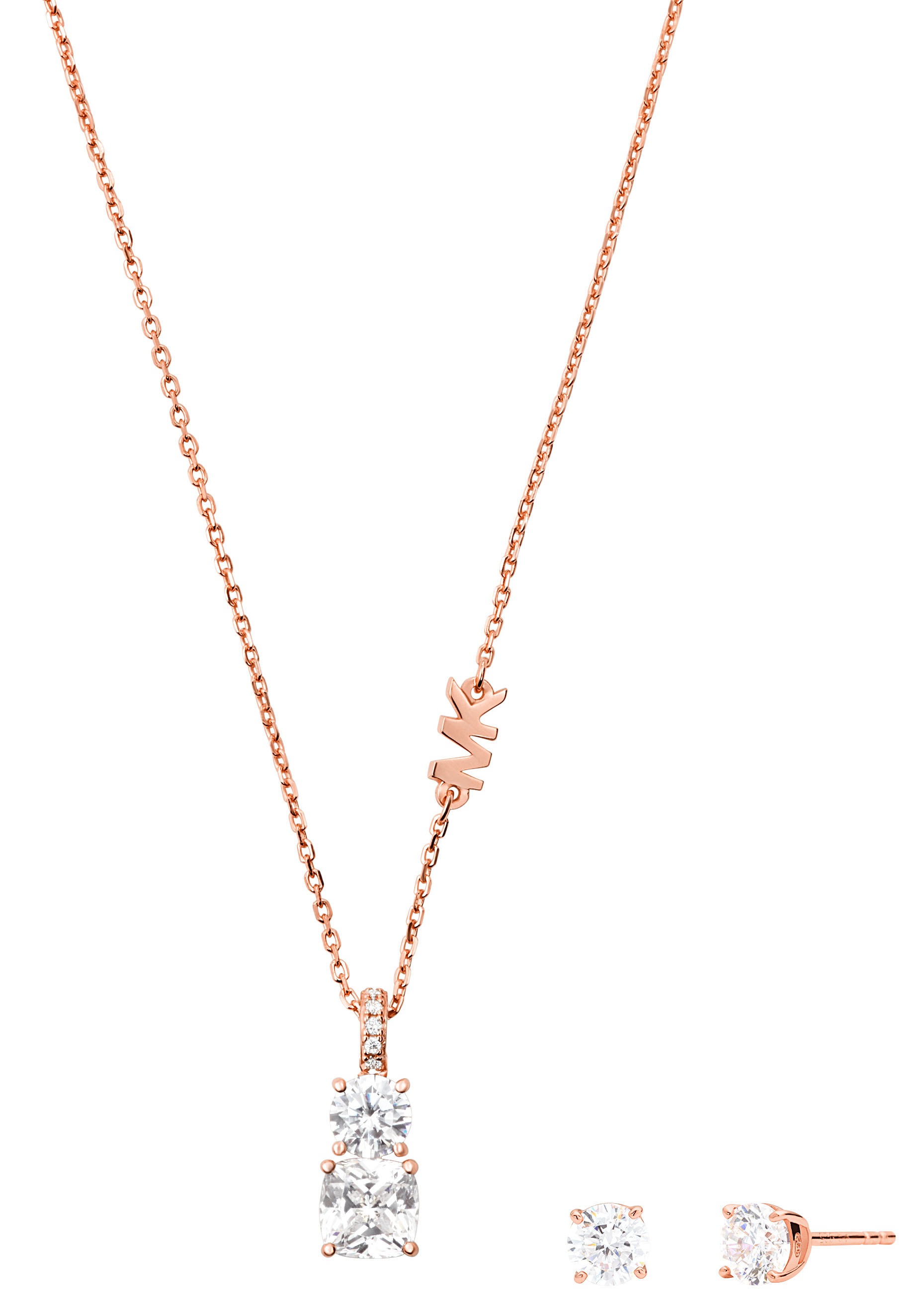 MICHAEL KORS Ohrring und Ketten Set »PREMIUM MKC1545AN791« (Set 3 tlg.) mit Zirkonia