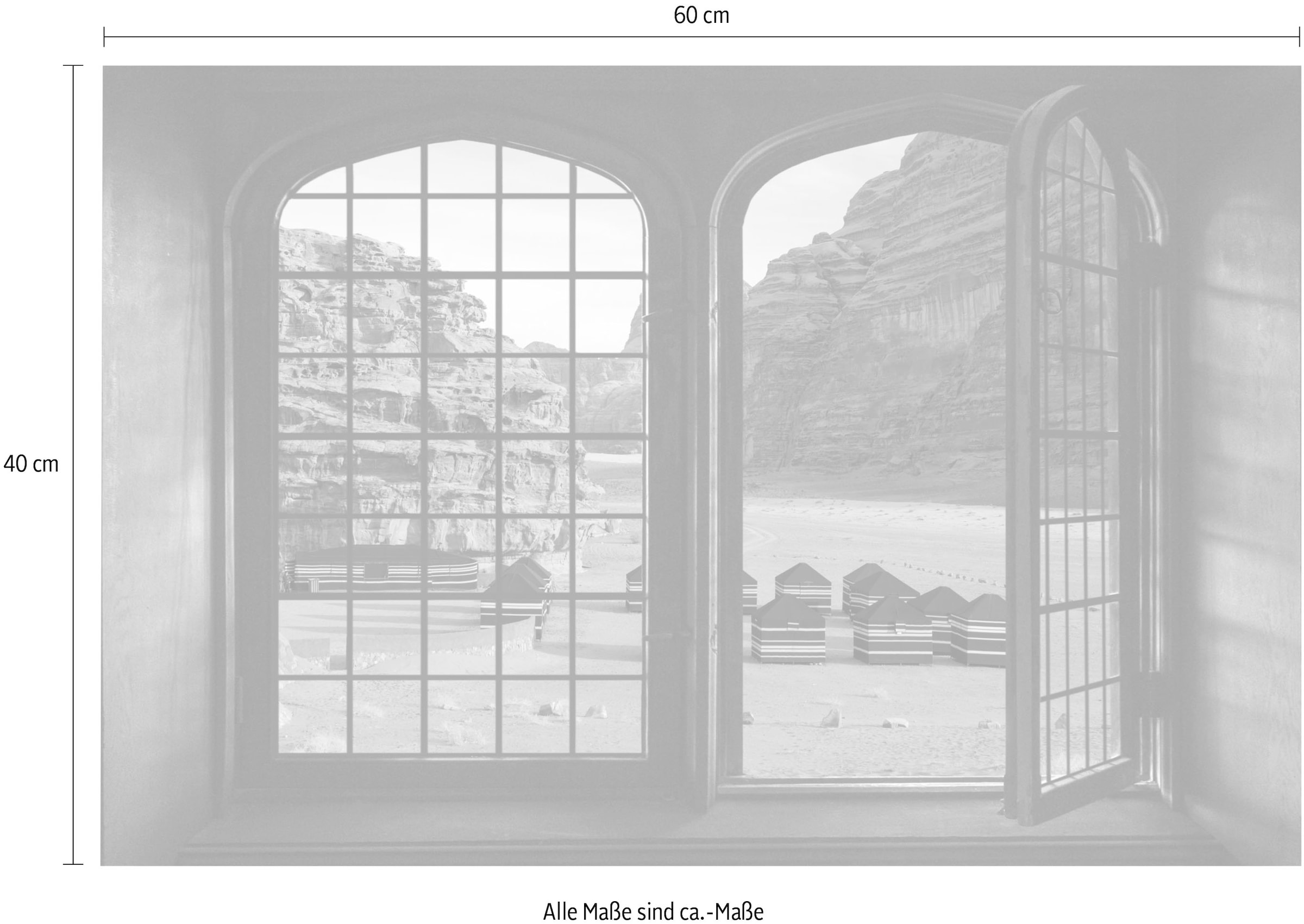 queence Wandsticker »Wüste«, Wandsticker, Wandbild, selbstklebend, 3D, Fenster
