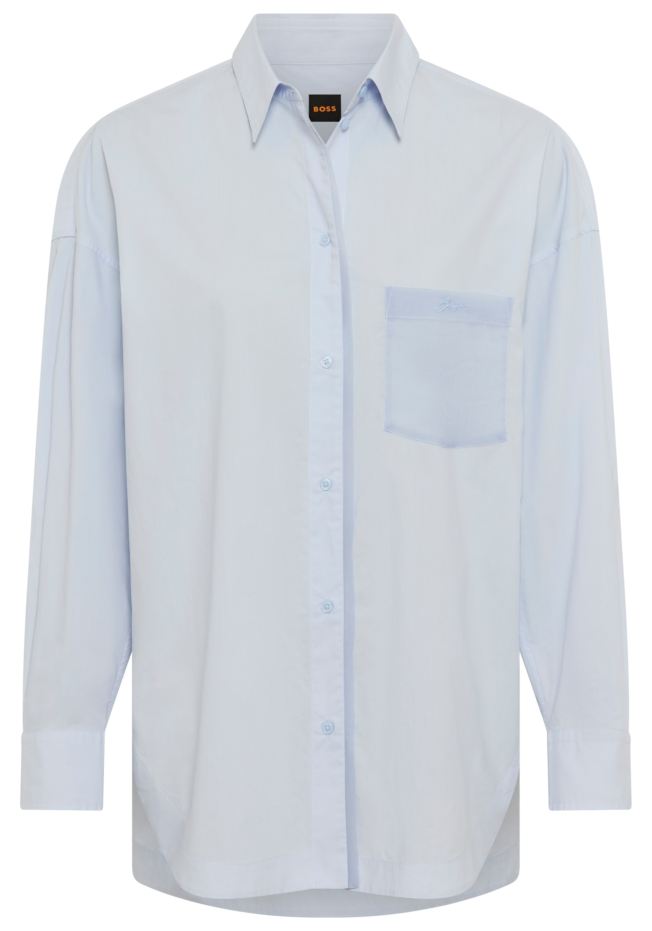 BOSS ORANGE Hemdbluse "Bonsta Premium Damenmode" Oversize Fit mit Logostick günstig online kaufen