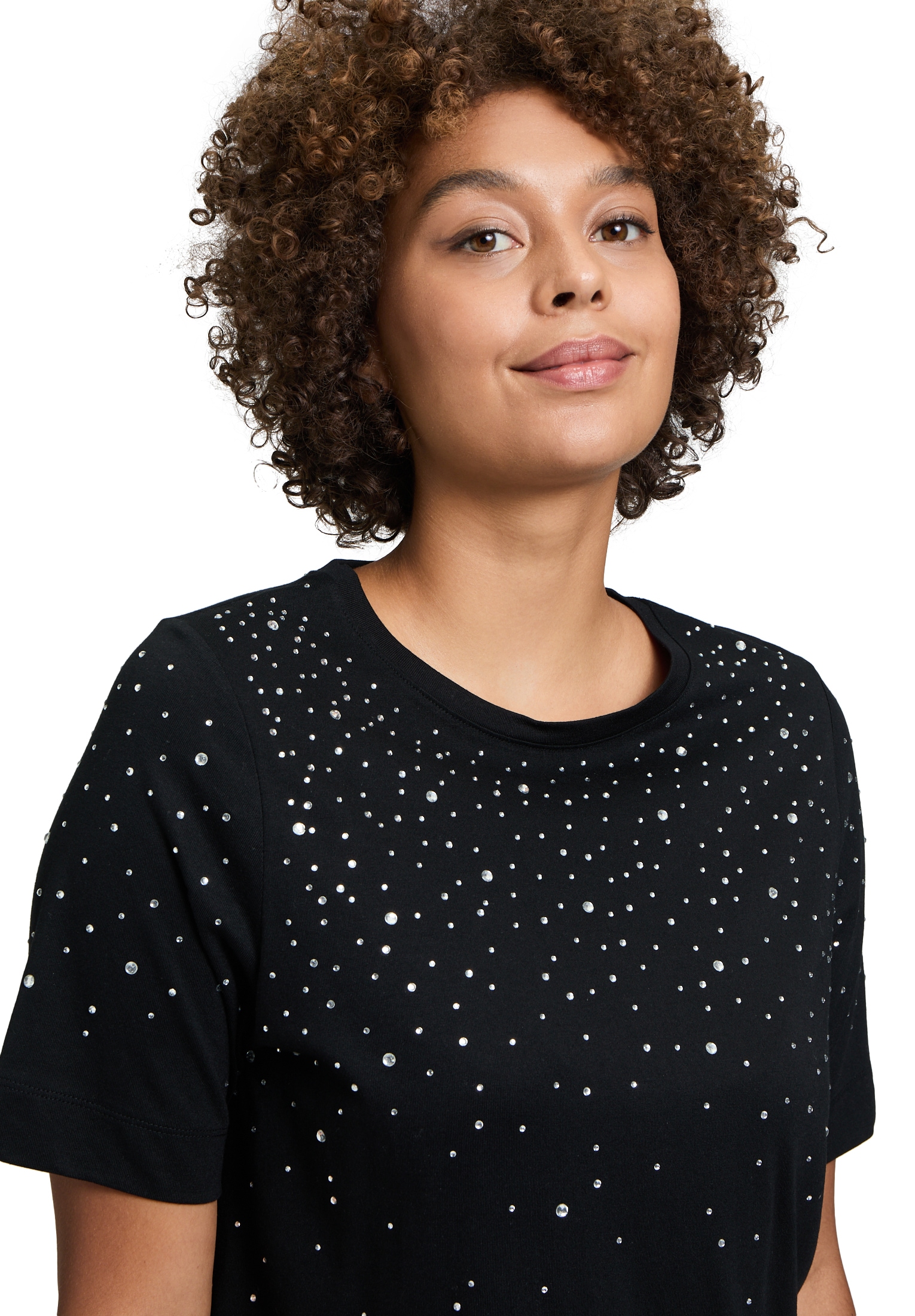 Cartoon Kurzarmshirt »Cartoon Damen Casual-Shirt mit Rundhalsausschnitt«, (1 tlg.), Glitzersteine