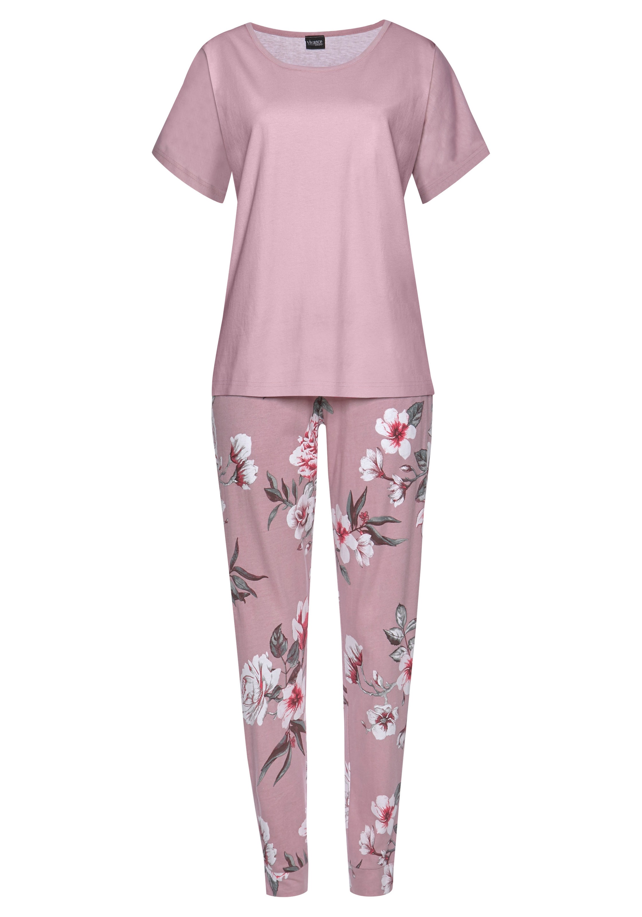 Vivance Dreams Pyjama, (2 tlg.), mit Blumendruck günstig online kaufen