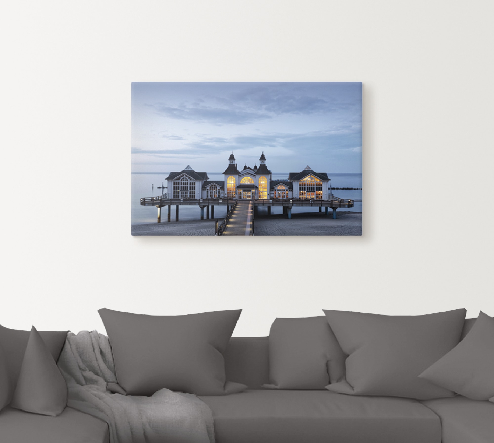 Artland Wandbild »Seebrücke Sellin«, Gebäude, (1 St.), als Alubild, Outdoorbild, Leinwandbild in verschied. Größen