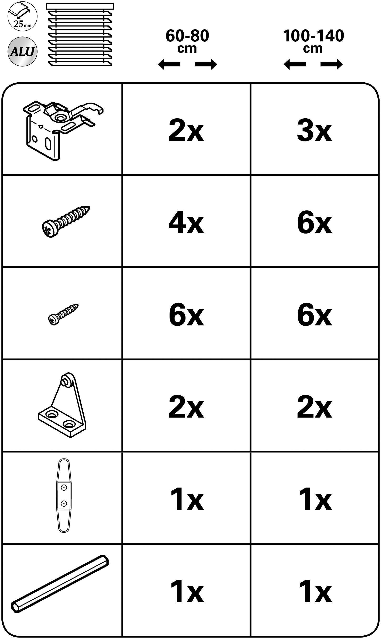 GARDINIA Jalousie "Aluminium-Jalousie 25 mm" mit Bohren freihängend Jalousi günstig online kaufen