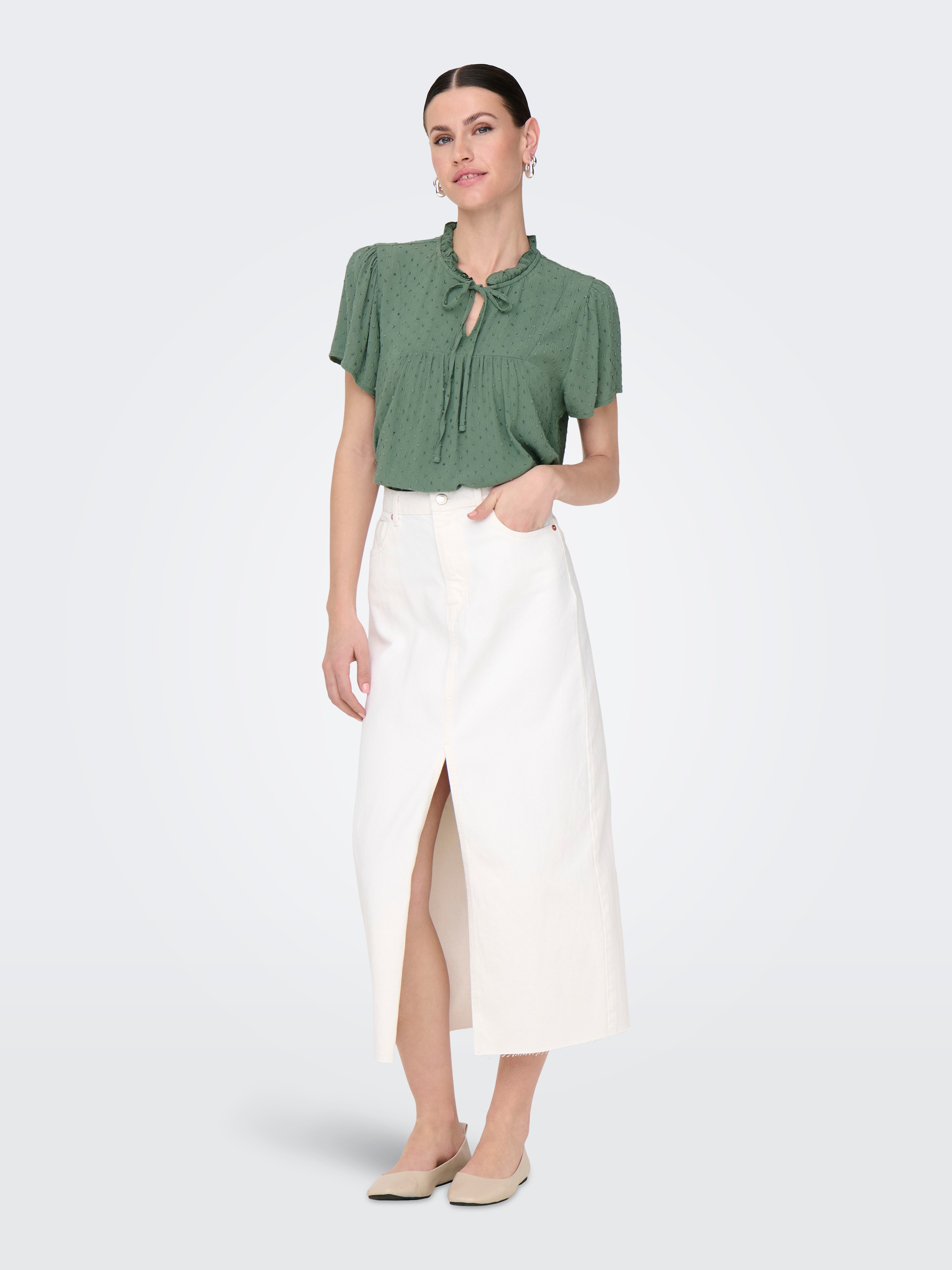 JDY Kurzarmbluse »JDYLIMA LIFE S/S TOP WVN NOOS«