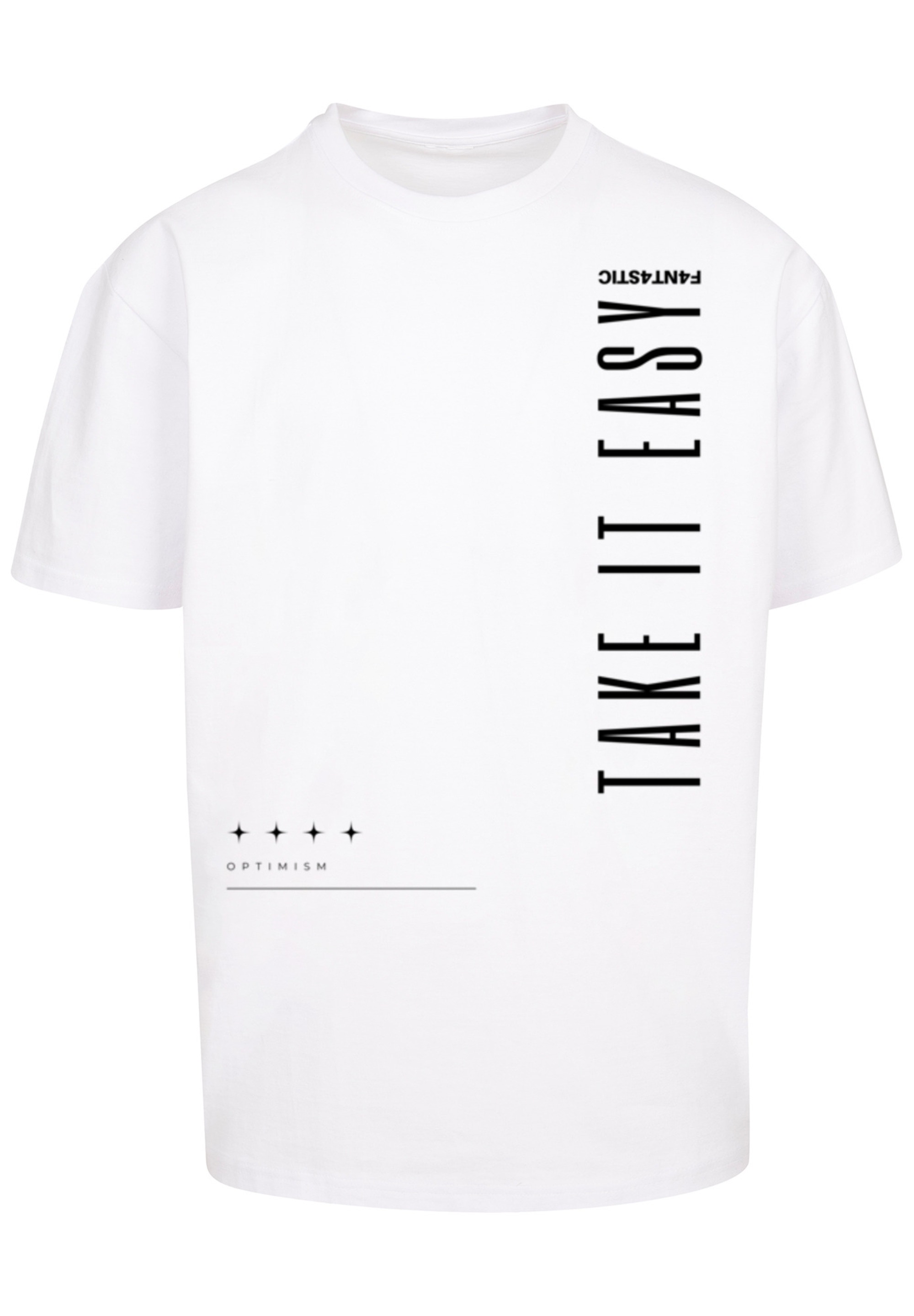 F4NT4STIC T-Shirt »Take It Easy OVERSIZE TEE«, Print