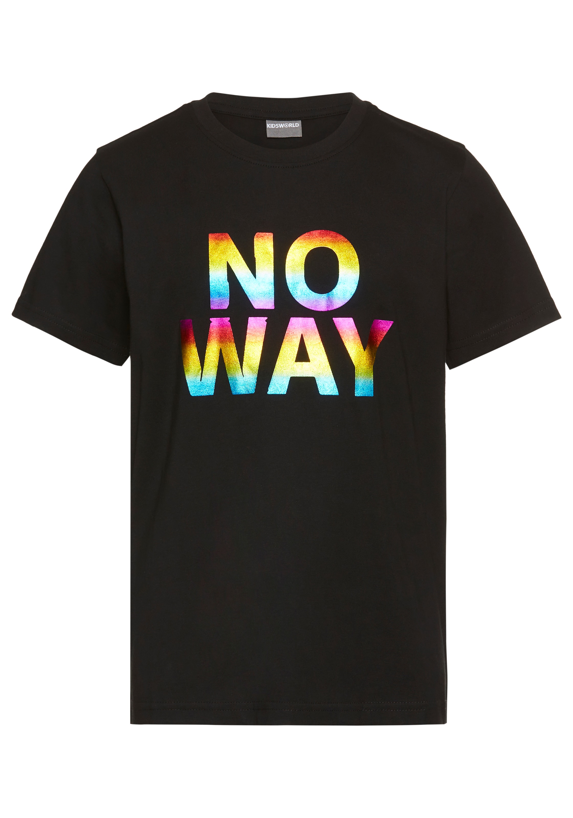 KIDSWORLD T-Shirt »Sprücheshirt: NO WAY«, mit coolem Foliendruck