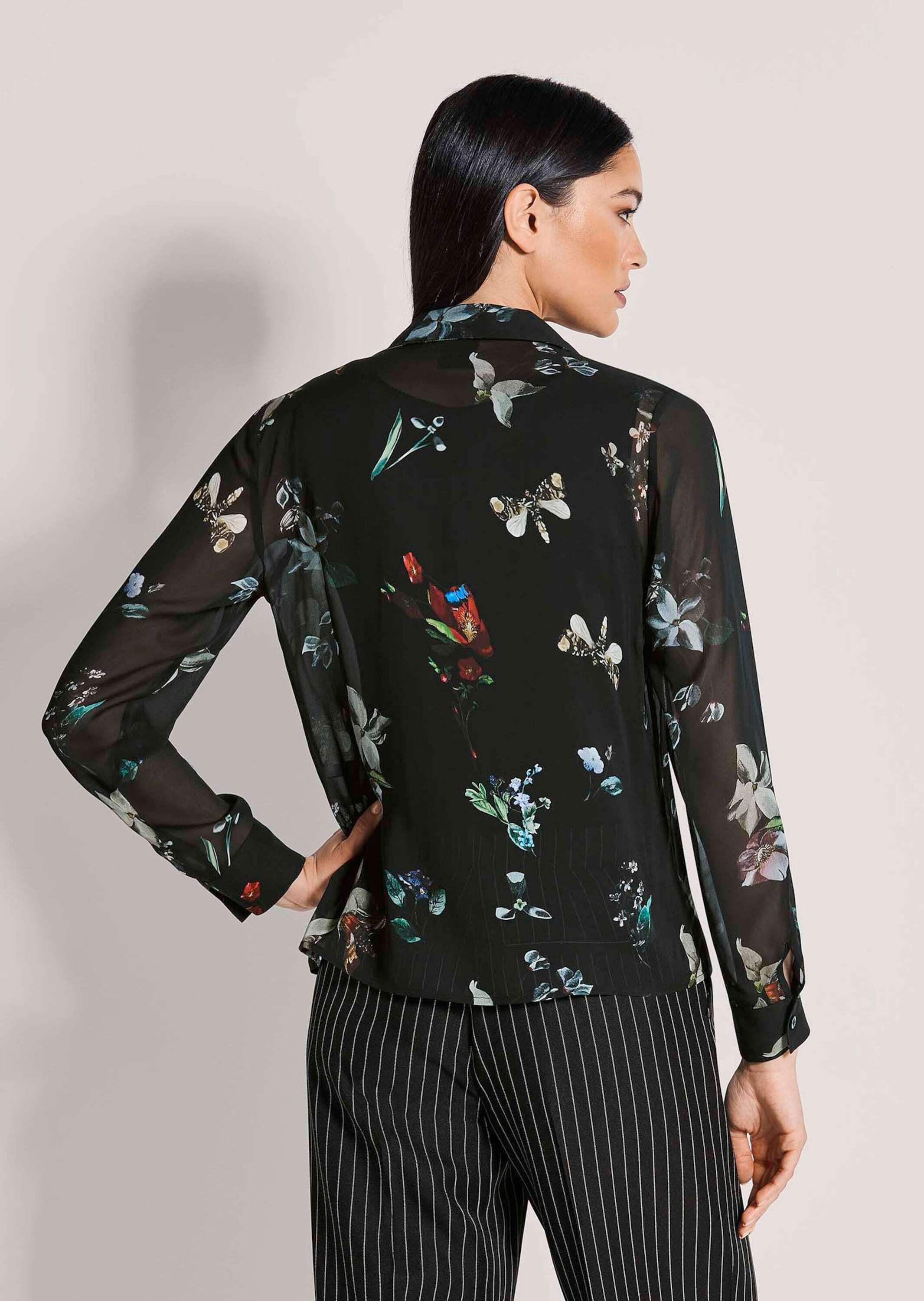 Madeleine Long Sleeve Viscose Blouse Black/Red Size 44 3