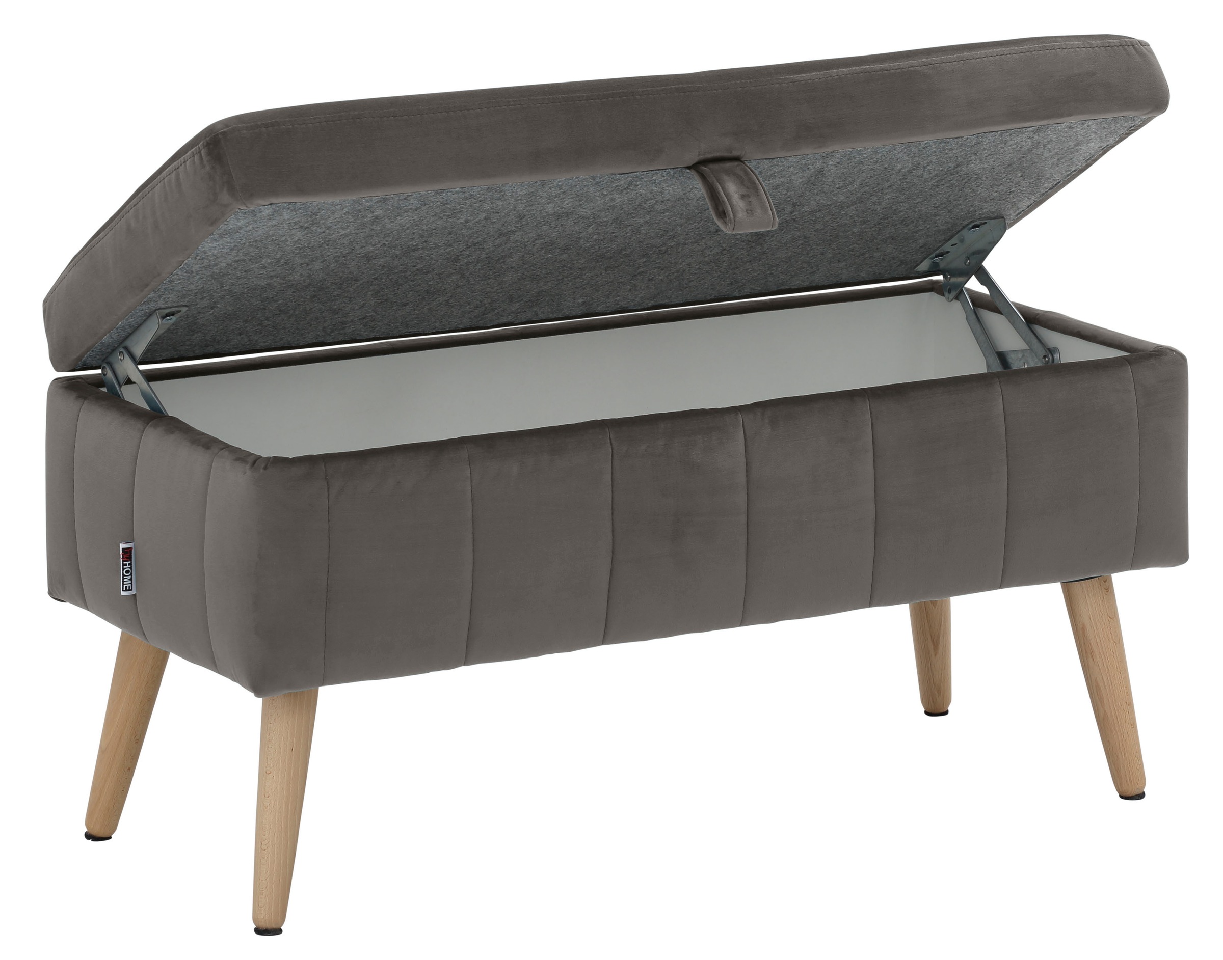 INOSIGN Truhenbank »AMIRA Sitzbank mit Stauraum, Maße B/T/H: 81/36/43 cm«, mit Staufach, in 3 Bezugsqualitäten mit feiner Steppung