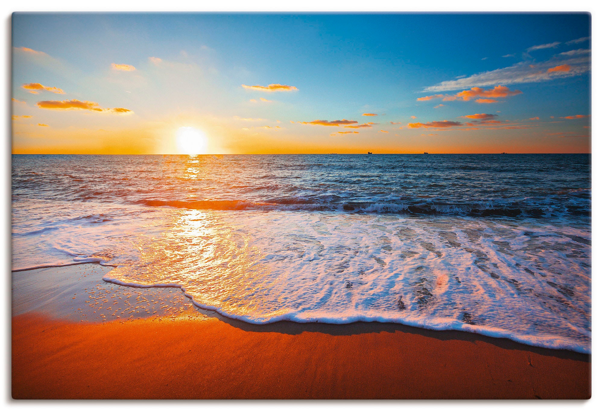 in oder kaufen | als und Wandbild Alubild, Meer«, das Poster BAUR Strand, St.), versch. »Sonnenuntergang Wandaufkleber Artland (1 Größen Leinwandbild,