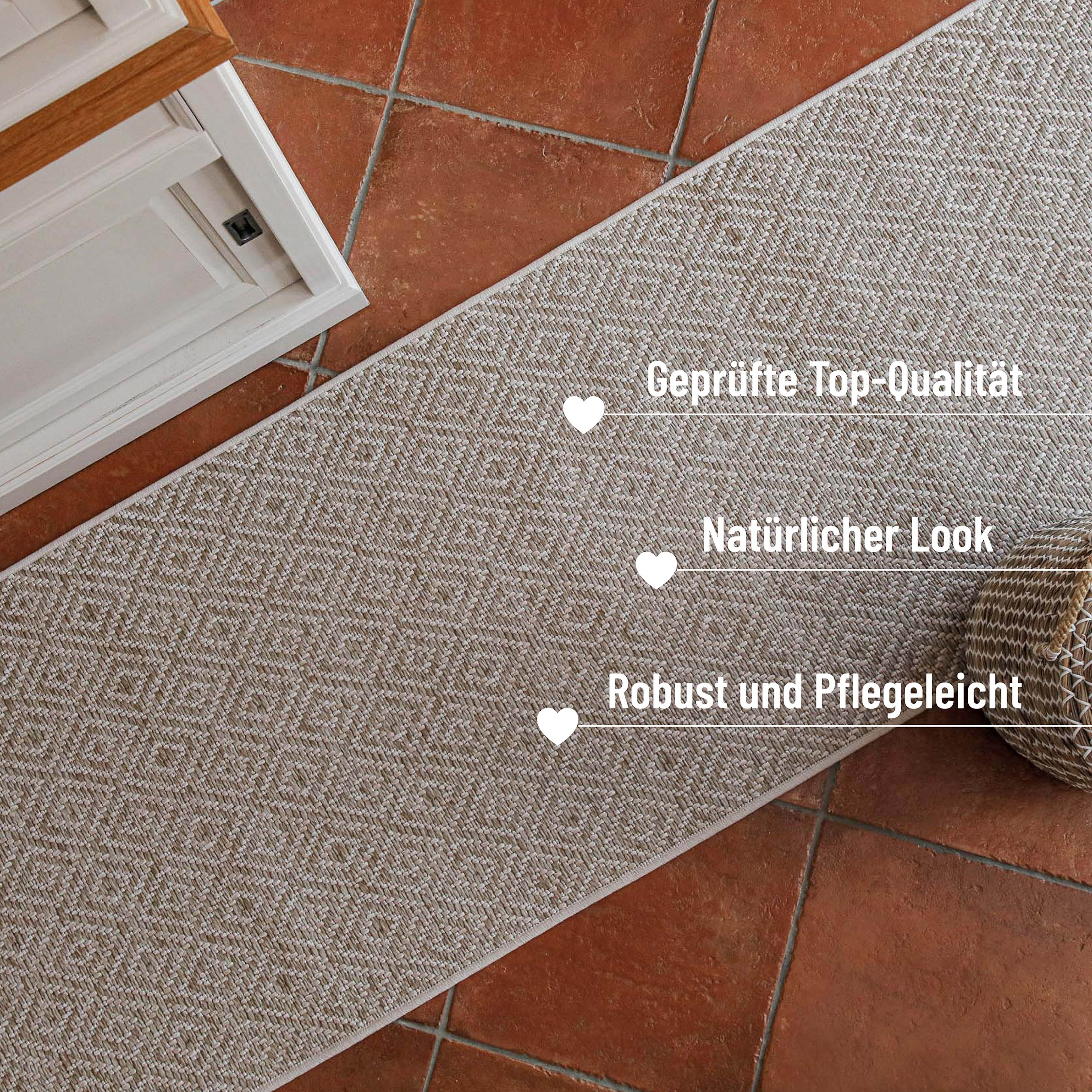 Wecon home Läufer »Miami Beach« rechteckig 5 mm Höhe In- & Outdoor Teppich, wetterfest, modernes Rauten Muster, Balkon