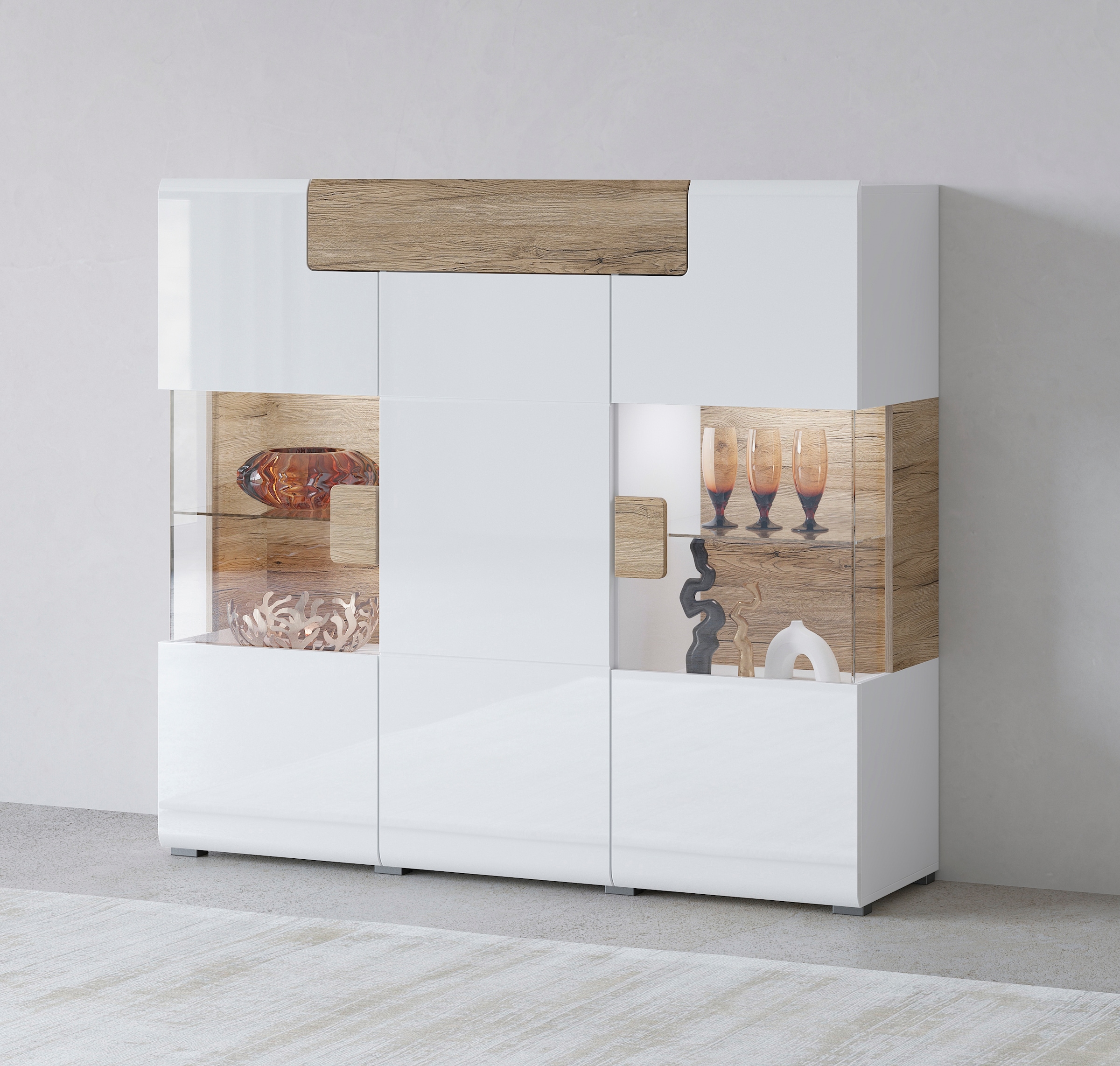 OTTO home Highboard "Toledo,Breite 147,5cm,trendige Hochkommode mit 3Türen günstig online kaufen