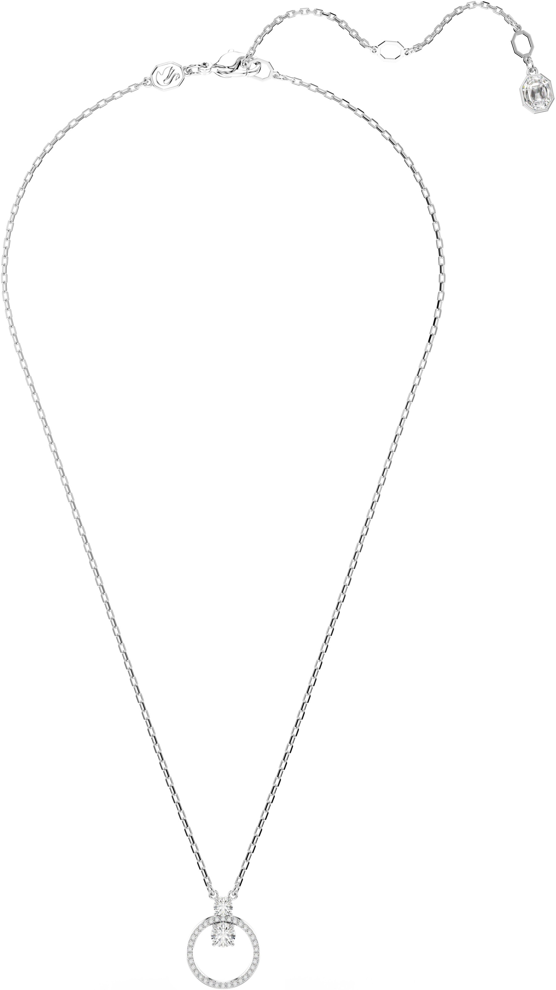 Y-Kette SWAROVSKI "Schmuck Geschenk Constella Y-Halskette", silber (metallfarben, kristallweiß, weiß), Halsketten, Damen, Metall Perlen, L: 48 B: 6mm, Metall, Perlen, mit Swarovski Zirkonia (synth.) - mit Swarovski Perle, B:6mm 4